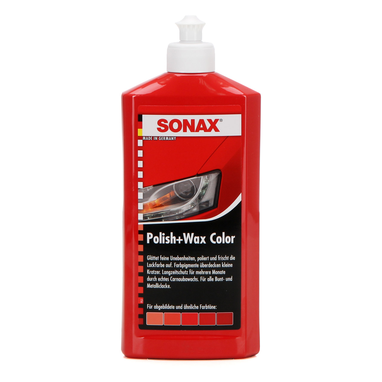 SONAX 296400 POLISH & WAX COLOR Politur & Wachs NanoPro ROT 500ml