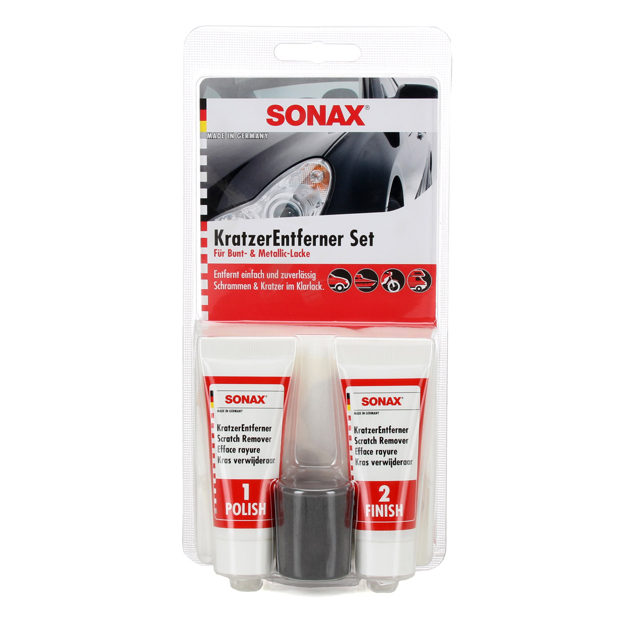 SONAX 305941 Kratzerentferner Autopflege Lackkorrektur Lackpflege Set 50ml