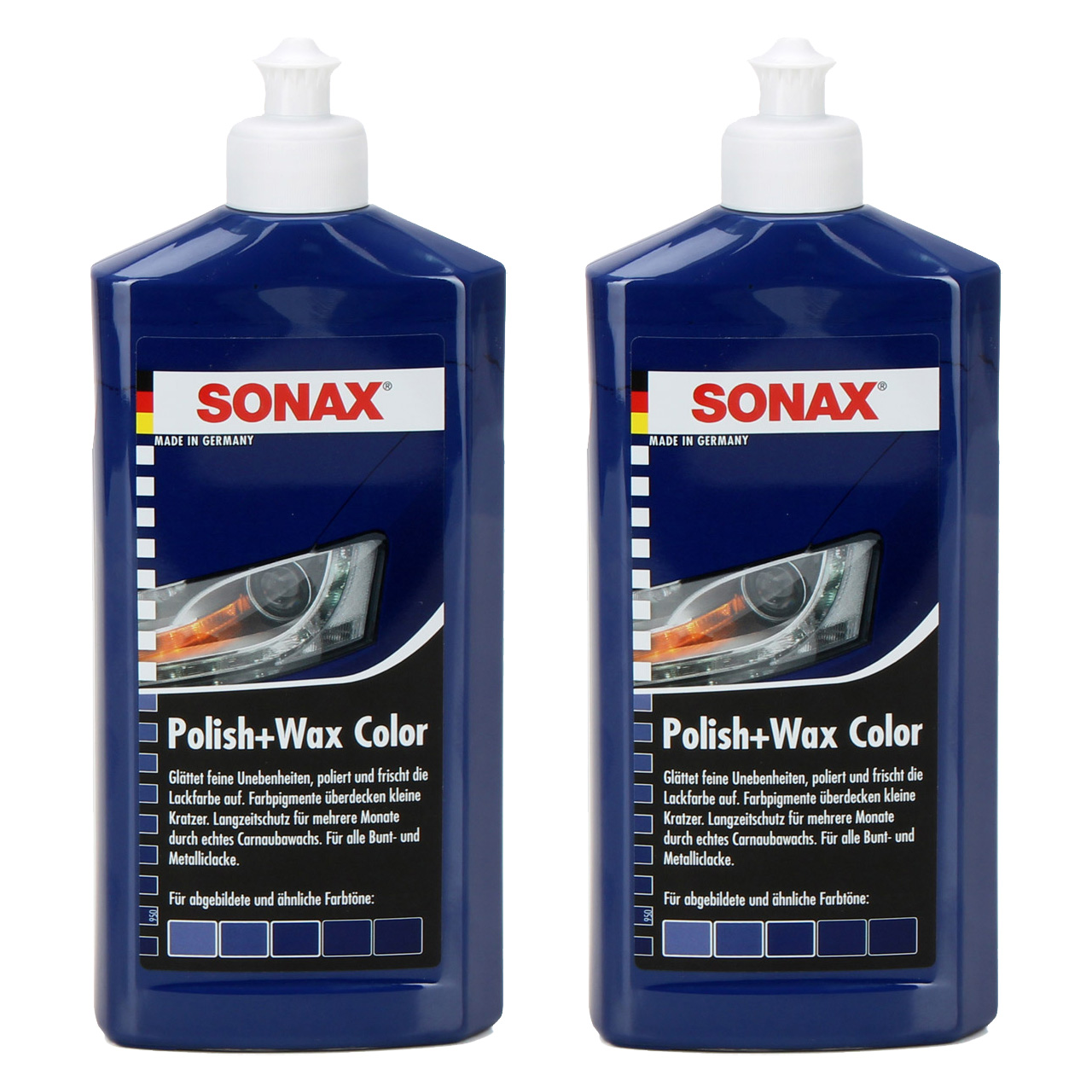 SONAX 296200 POLISH & WAX COLOR Politur & Wachs NanoPro BLAU 2x 500ml