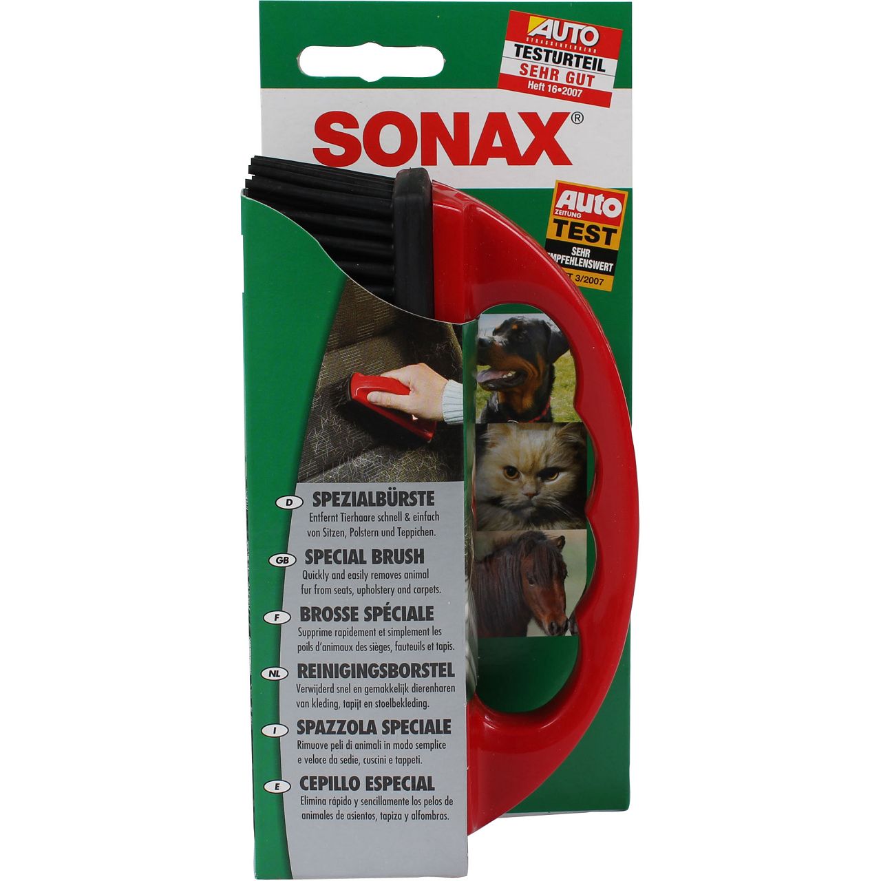 SONAX SpezialBürste Tierhaarbürste zur Entfernung von Tierhaaren 491400
