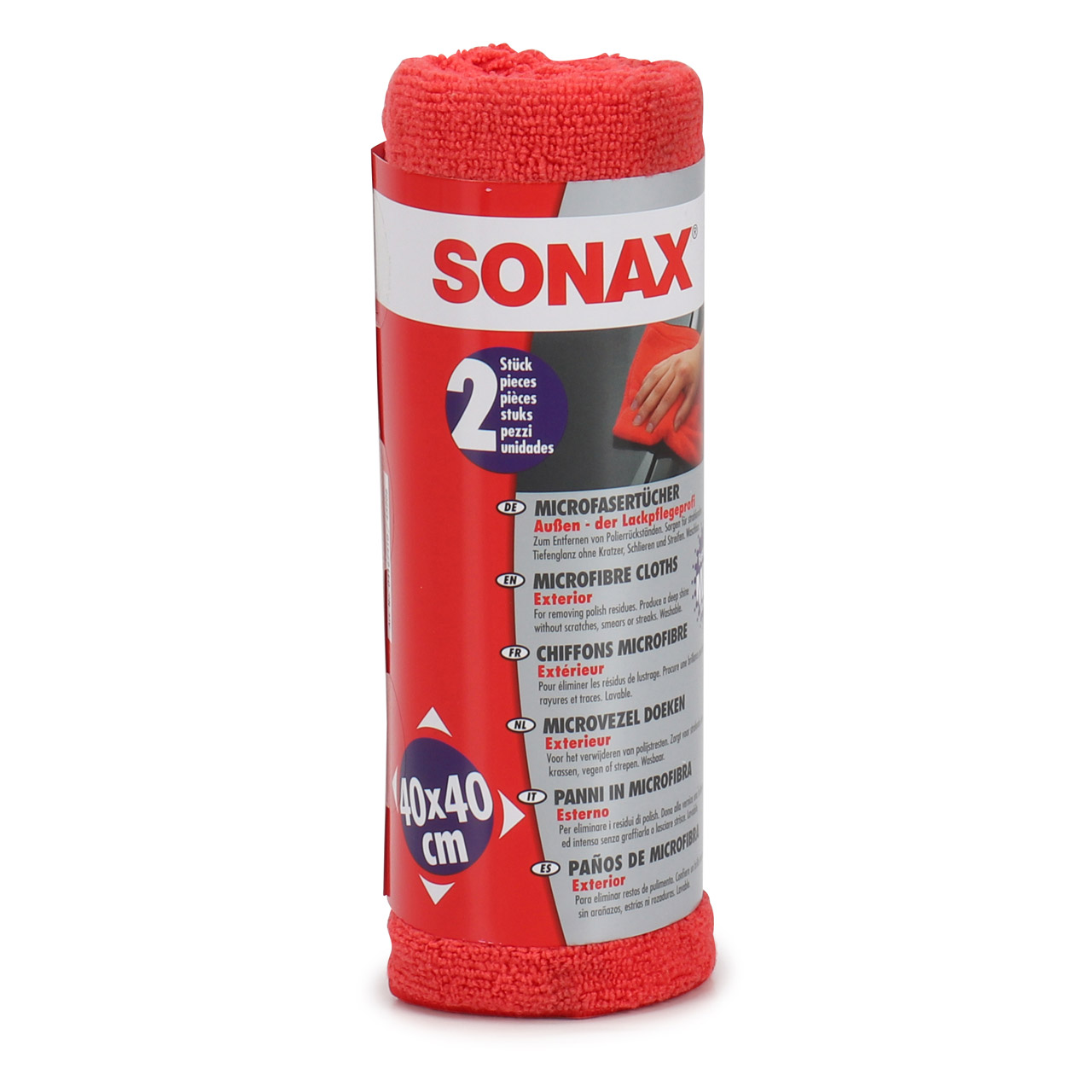 SONAX MicrofaserTücher Außen - der Lackpflegeprofi 2 Stück 416241
