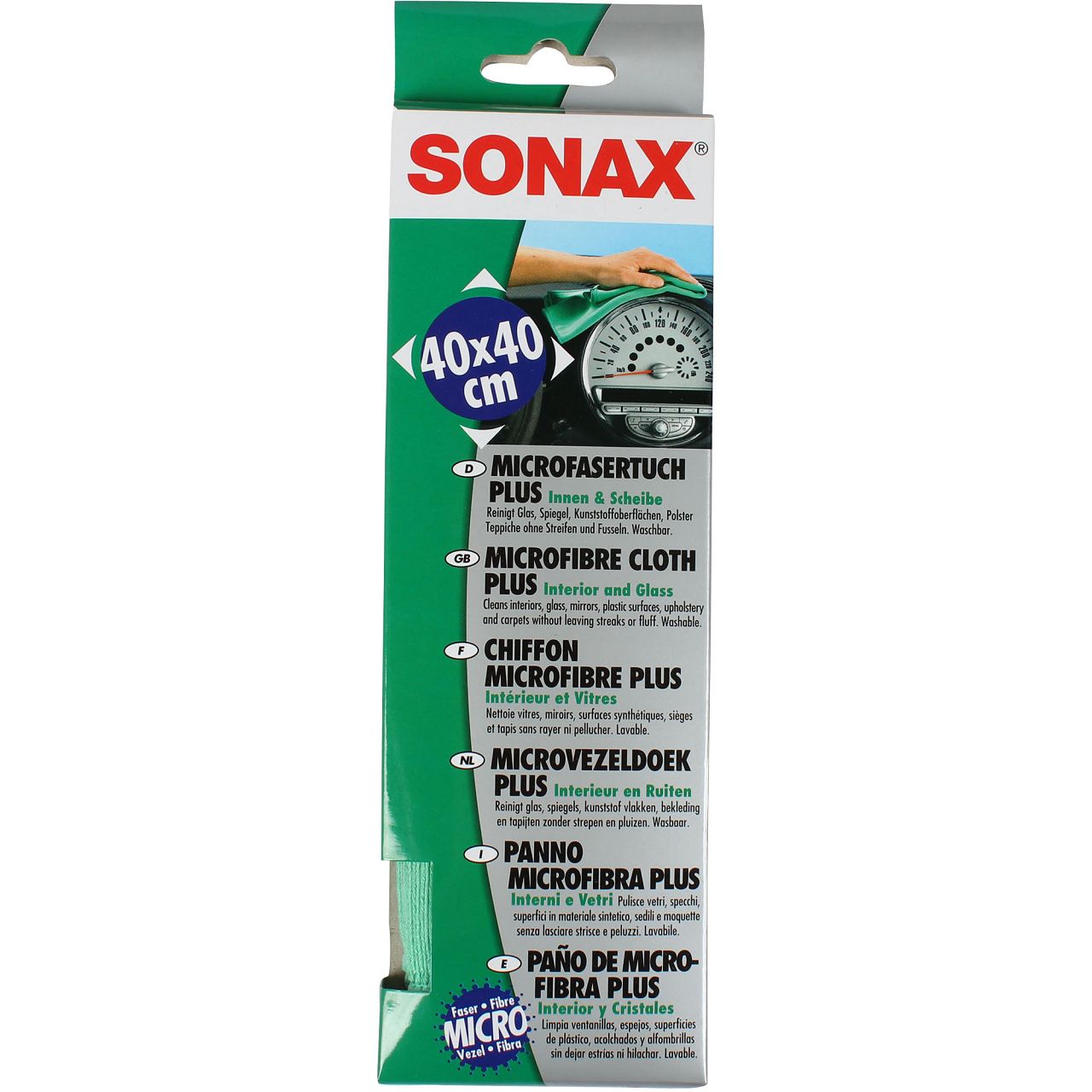 SONAX Microfaser Tuch PLUS Innen und Scheibe 1 Stück Reinigung 416500