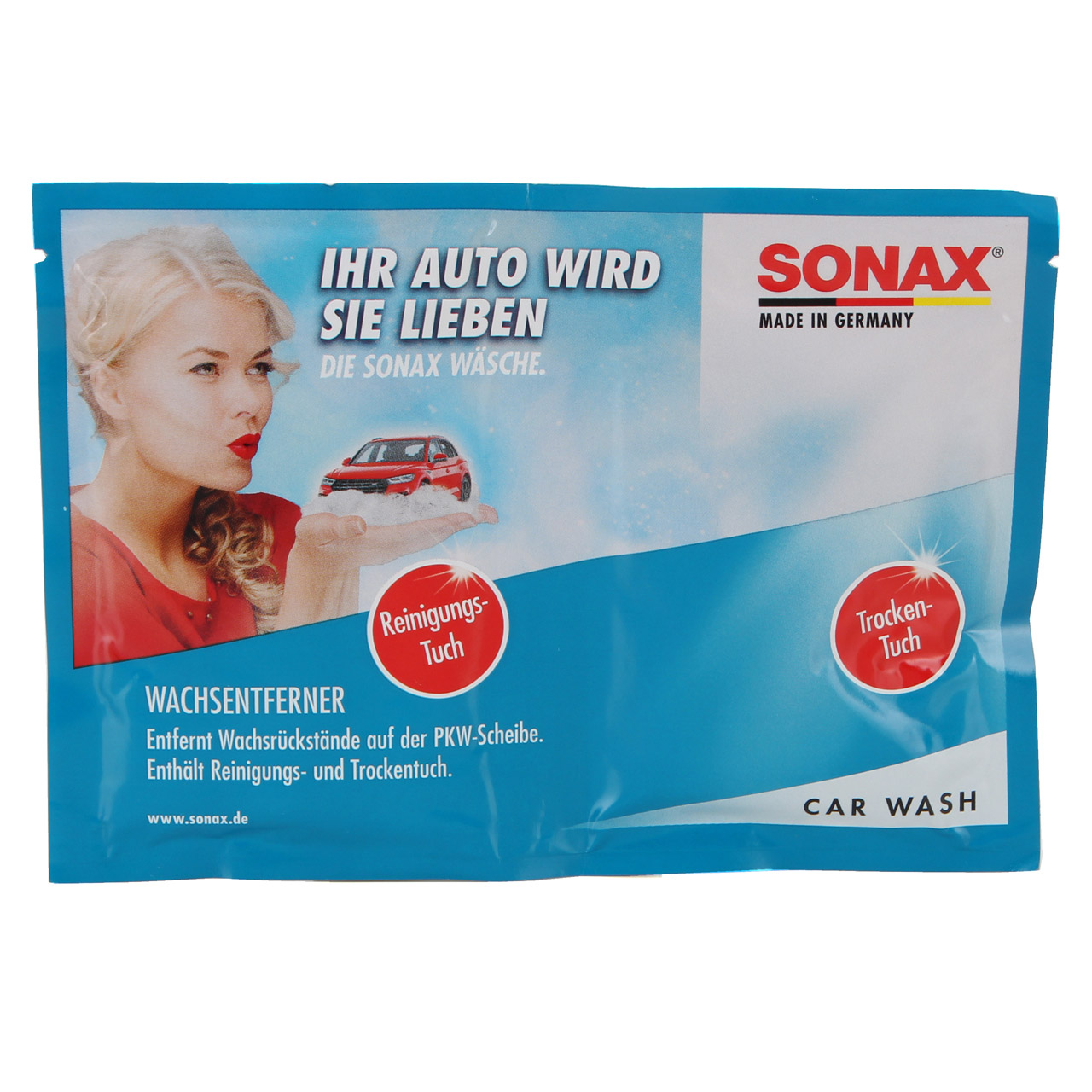 SONAX 04181000 WachsEntferner Reinigungstuch Feuchttuch + Trockentuch