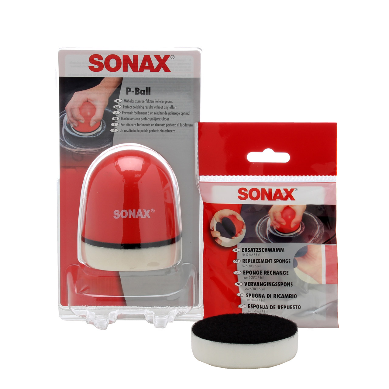 SONAX P-BALL Polierball Polierschwamm Polier Ball Politur + Ersatzschwamm