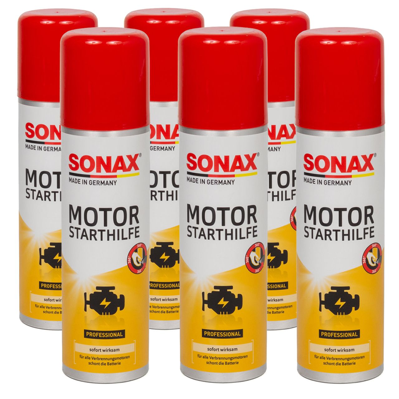 6x 250ml SONAX 312100 Motor Starthilfe Starpilot Starthilfespray Starterspray