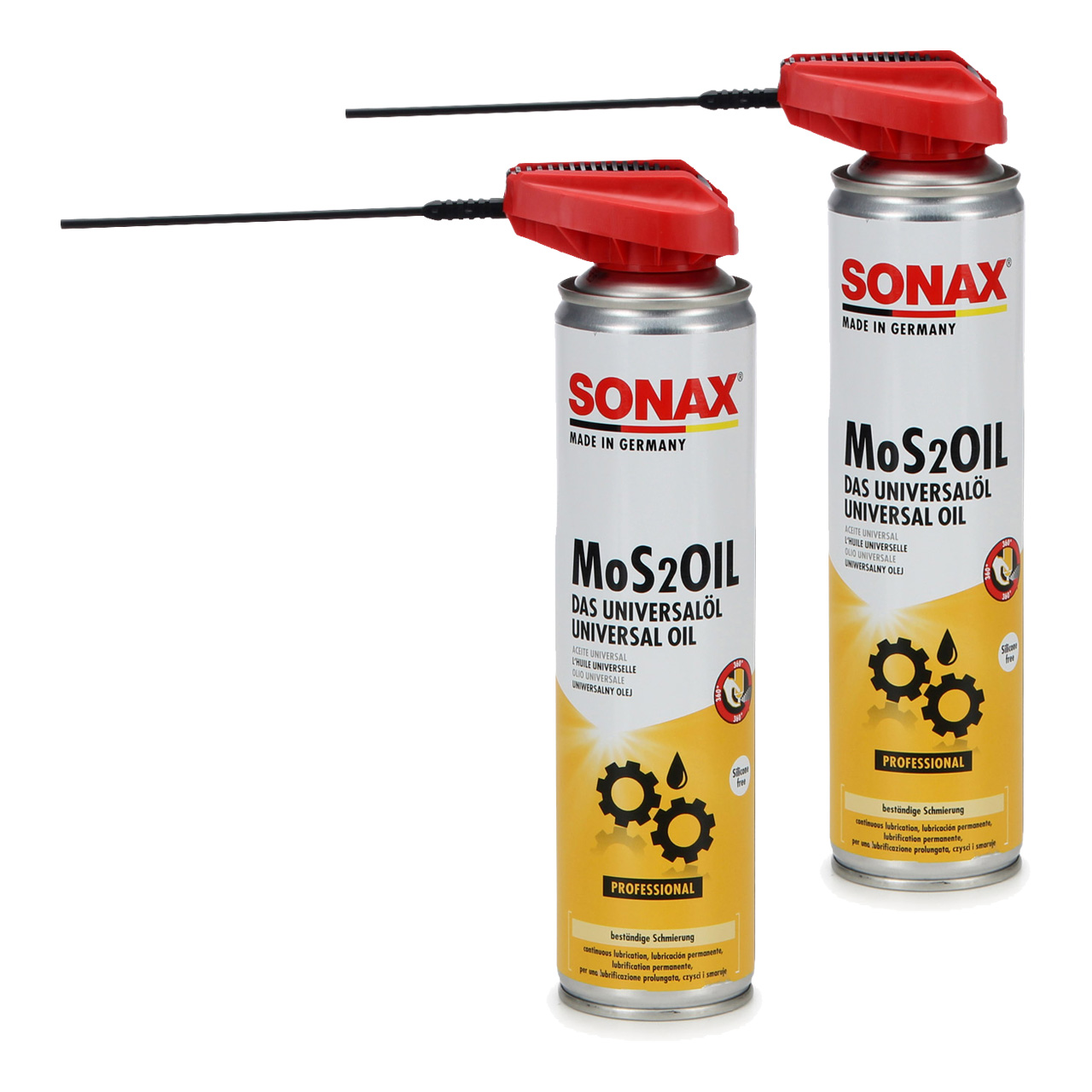 2x 400ml SONAX 339400 MoS2Oil m. EasySpray Universalspray Multifunktionsöl Universalöl