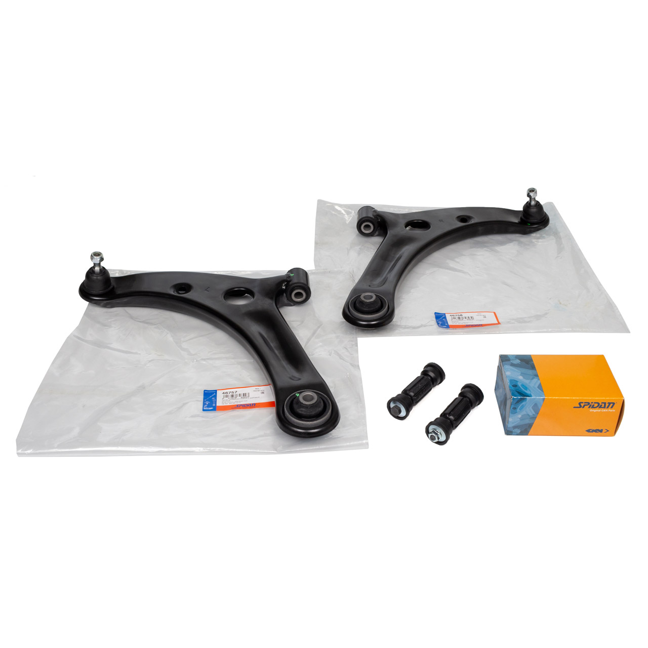 2x SPIDAN Querlenker + Koppelstange f&uuml;r MITSUBISHI Colt 6 SMART ForFour 454 vorne