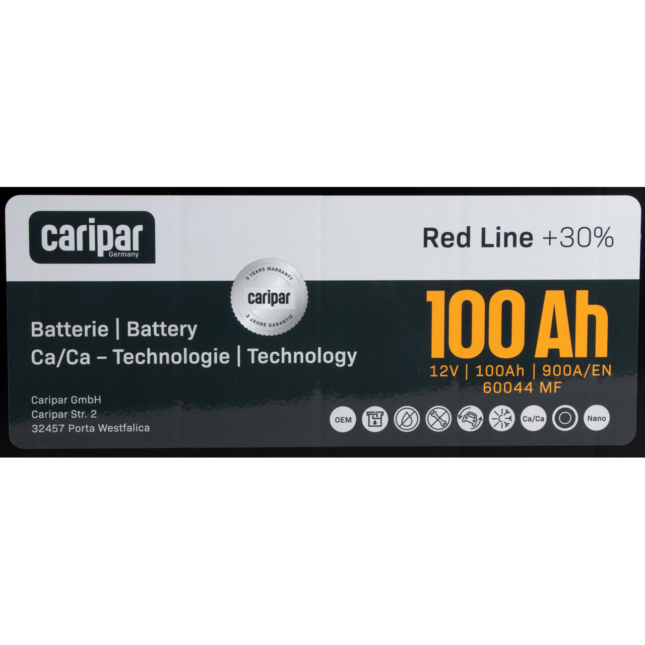 CARIPAR RED LINE +30% PKW KFZ Autobatterie Starterbatterie 12V 100Ah 900A/EN B13