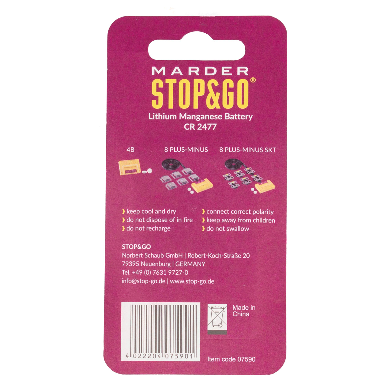 2x STOP & GO 07590 Knopfzelle Knopfbatterie Batterie 3V CR2477