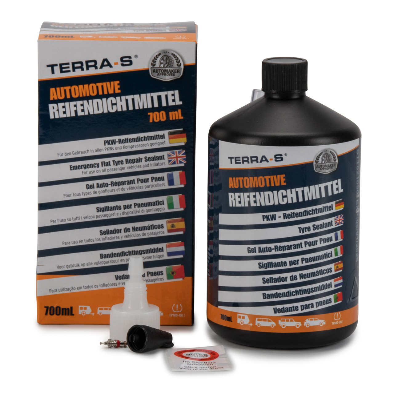 TERRA S T16001 Reifendichtmittel Nachfüllflasche Ersatzflasche Pannenset 700ml