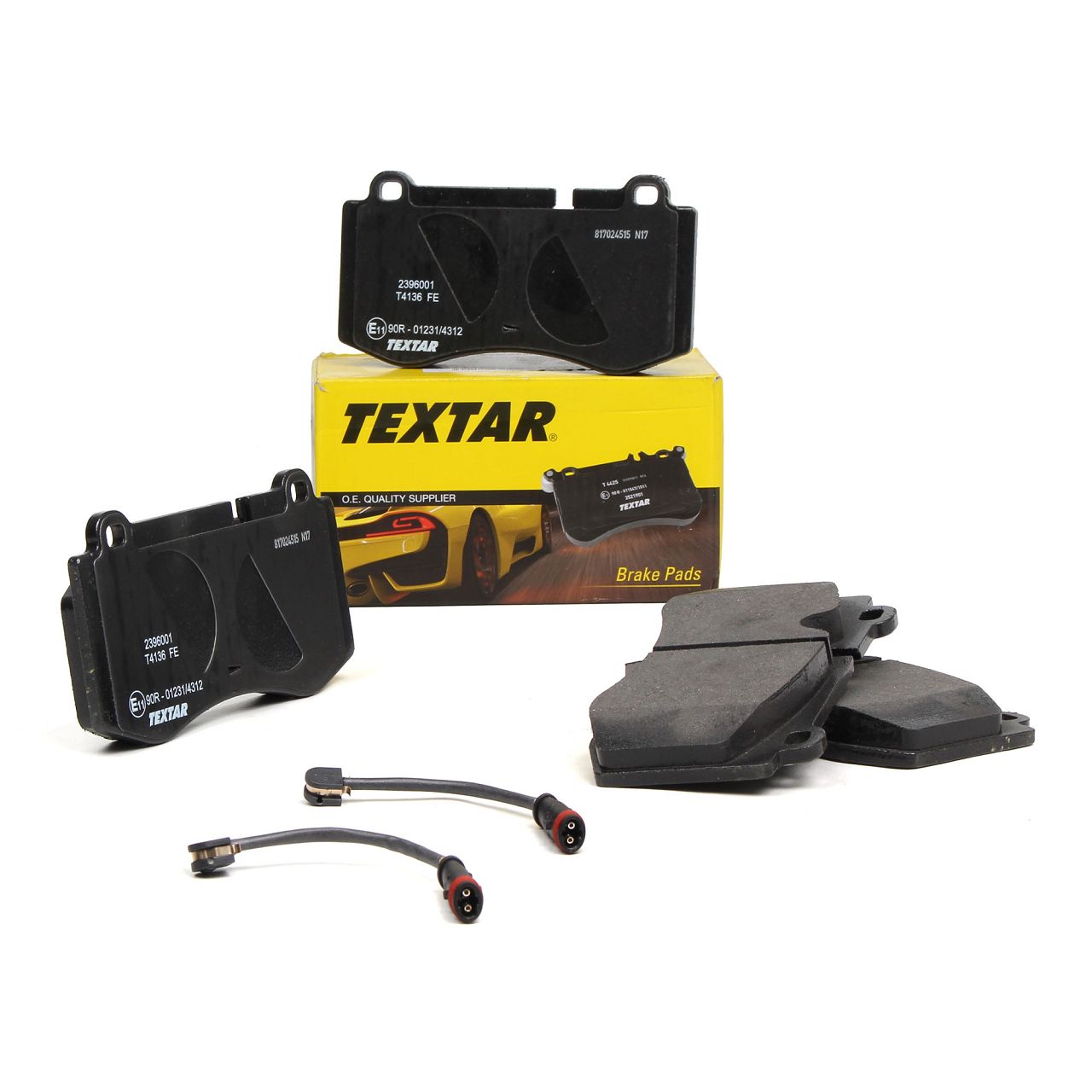 TEXTAR 2396001 Bremsbeläge + 2x Sensor MERCEDES W211 S211 E500 E420CDI W221 R230 vorne