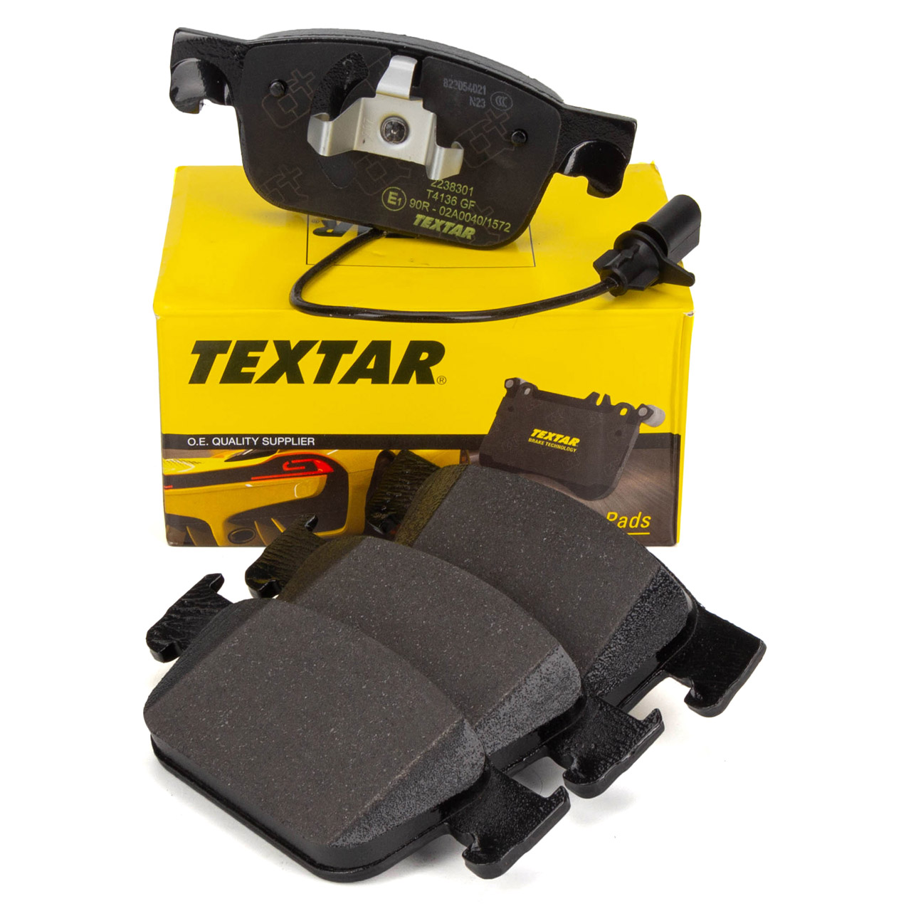TEXTAR 2238301 Bremsbeläge + Warnsensor AUDI A4 (B9) A5 (F5) PR-1LA/1LB vorne 8W0698151AG
