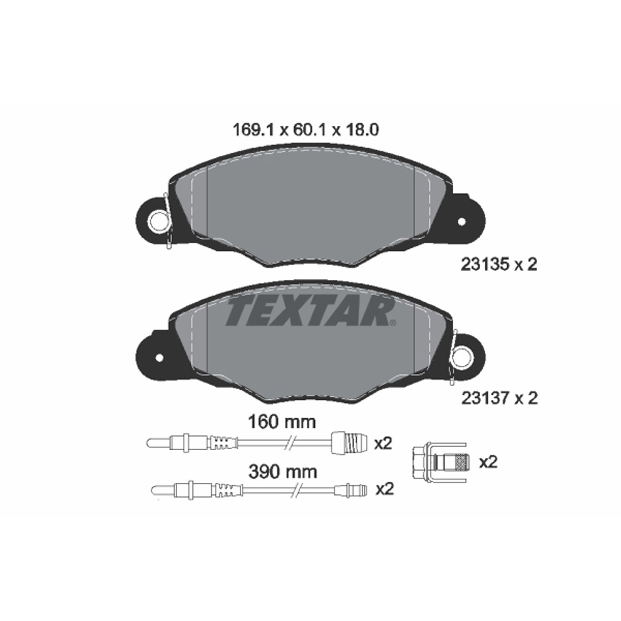 TEXTAR 2313503 Bremsbeläge + Warnkontaktsensor CITROEN Xantia (X1_, X2_) XM (Y4) vorne