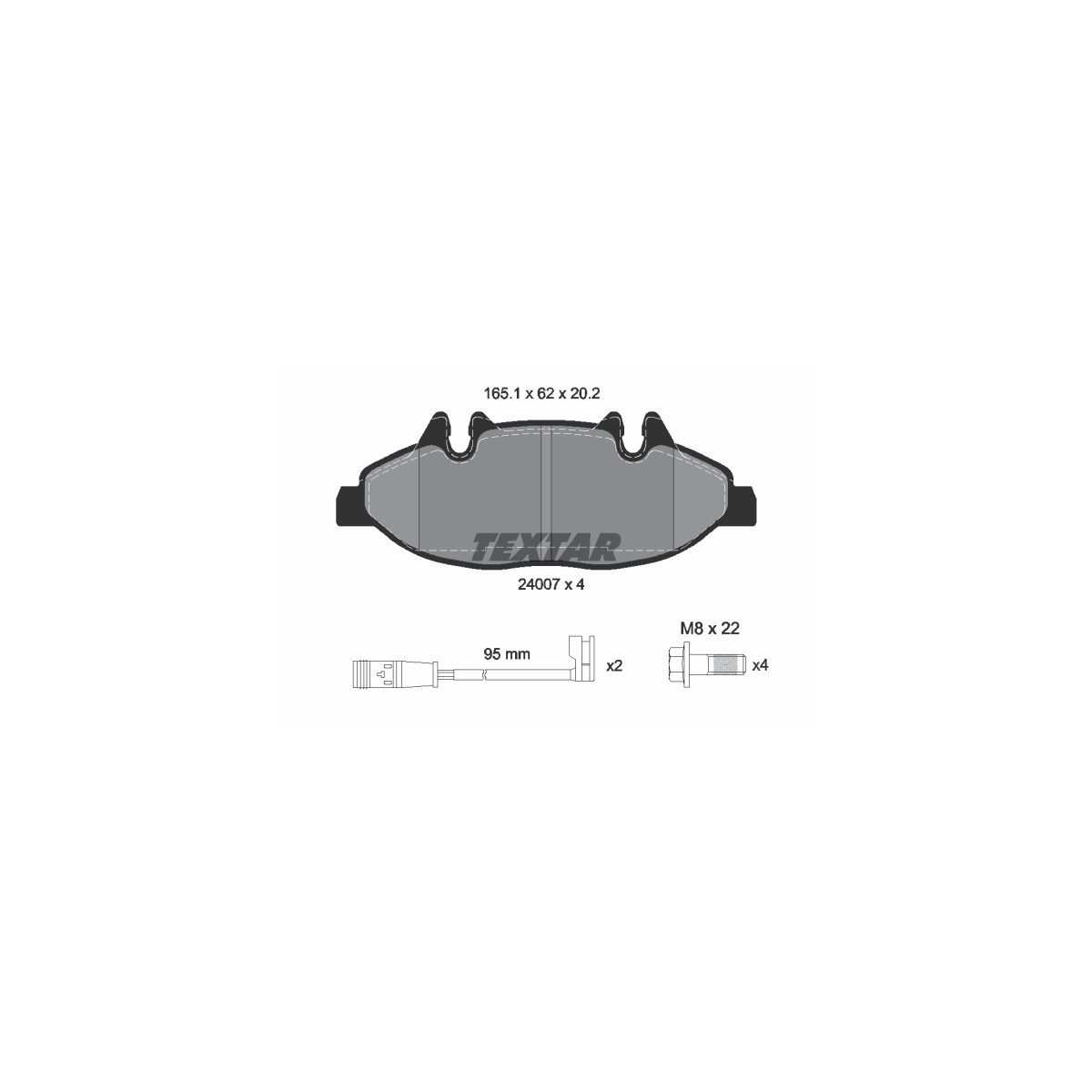TEXTAR Bremsscheiben + Beläge + Sensor MERCEDES Viano Vito / Mixto W639 bis 06.2012 vorne