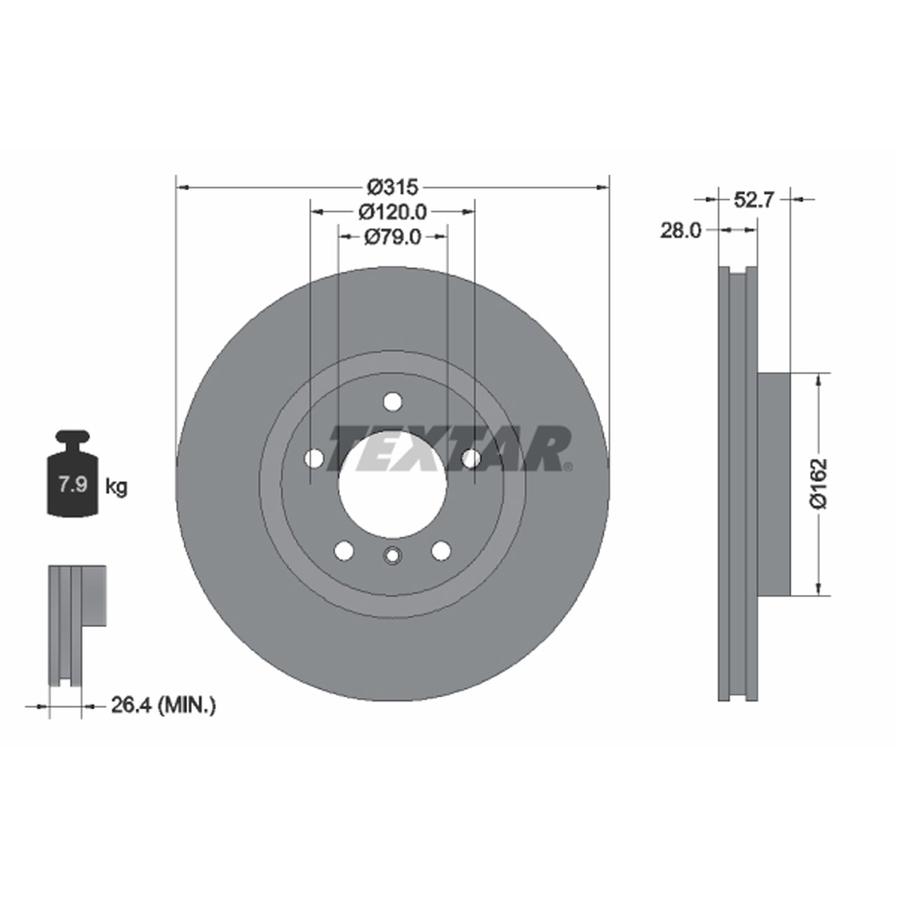 TEXTAR Bremsscheiben Satz BMW 3er E36 M3 3.0/3.2 Z3M 286/321/325 