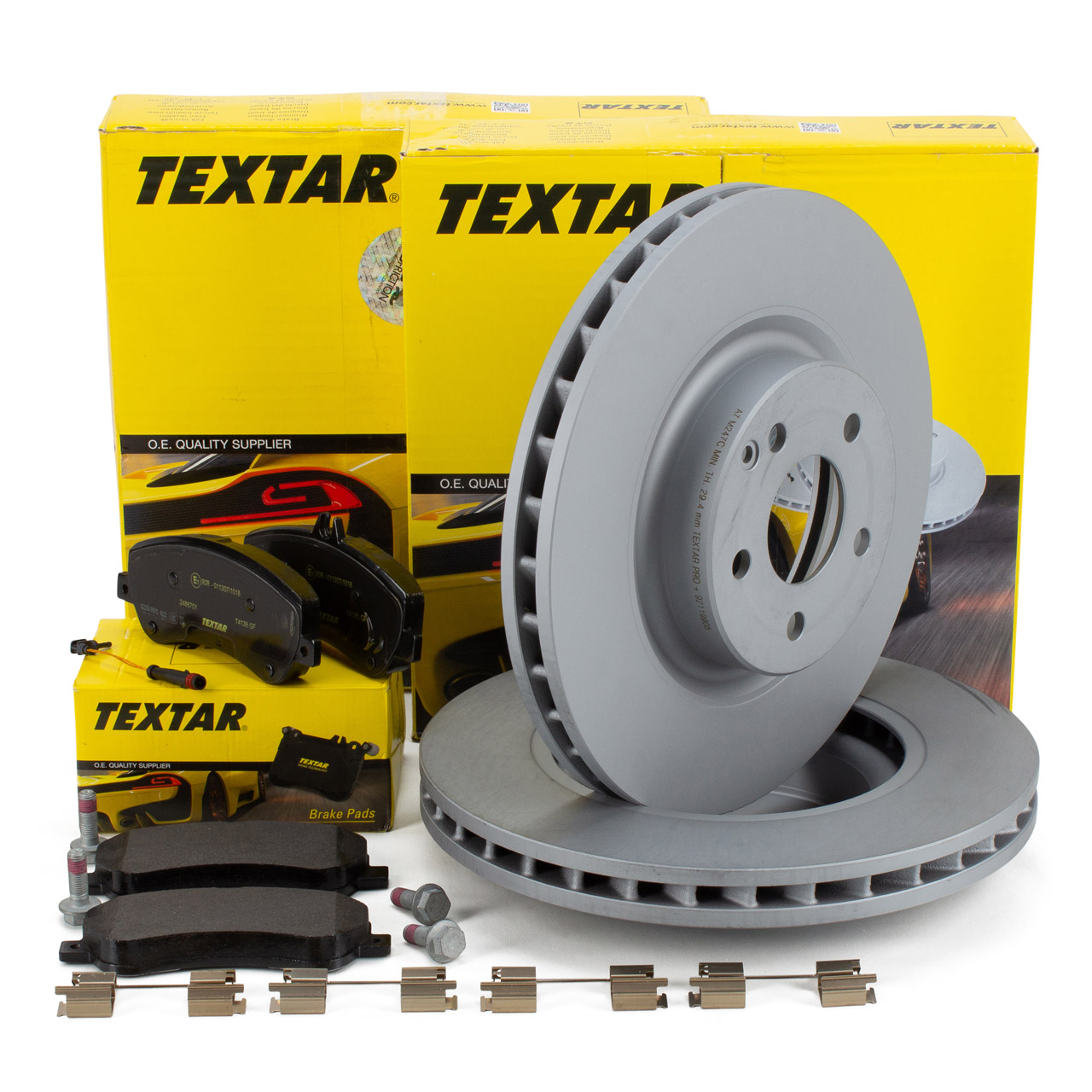 TEXTAR Bremsscheiben + Bremsbeläge + Sensor MERCEDES GLK-Klasse X204 200-350 / CDI vorne