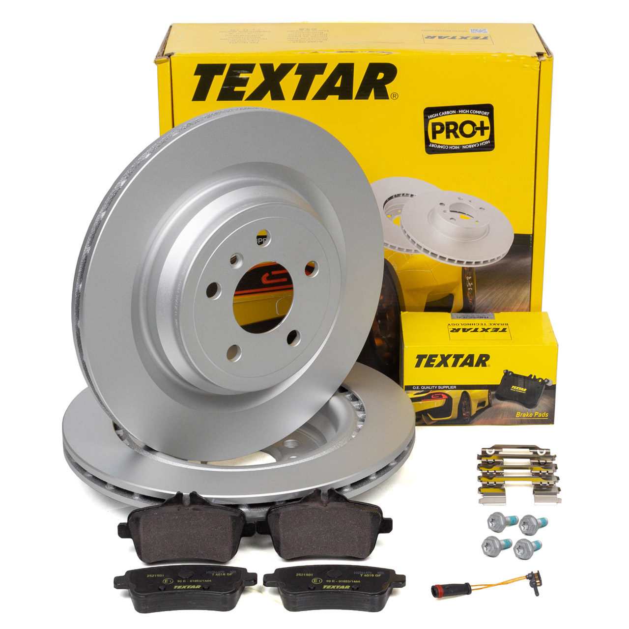 TEXTAR Bremsscheiben + Bremsbeläge + Sensor MERCEDES GLE Coupe C292 400 500 350d hinten