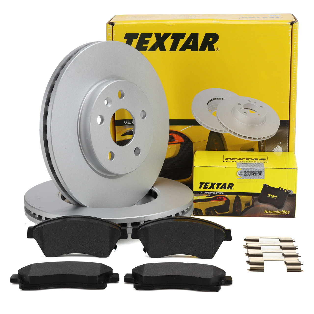 TEXTAR Bremsscheiben + Bremsbel&auml;ge f&uuml;r OPEL Astra J CHEVROLET Aveo/Kalos Cruze Zoll vorne