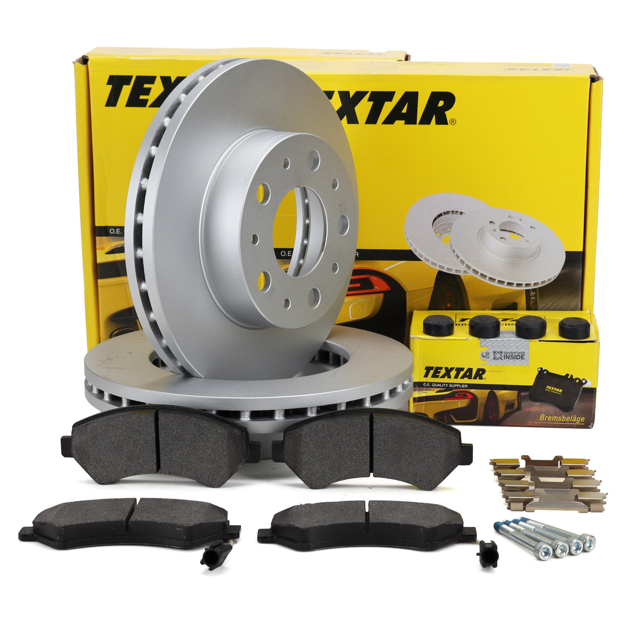 TEXTAR Bremsscheiben + Bel&auml;ge + Sensor f&uuml;r CITROEN Jumper Ducato Movano C PEUGEOT vorne
