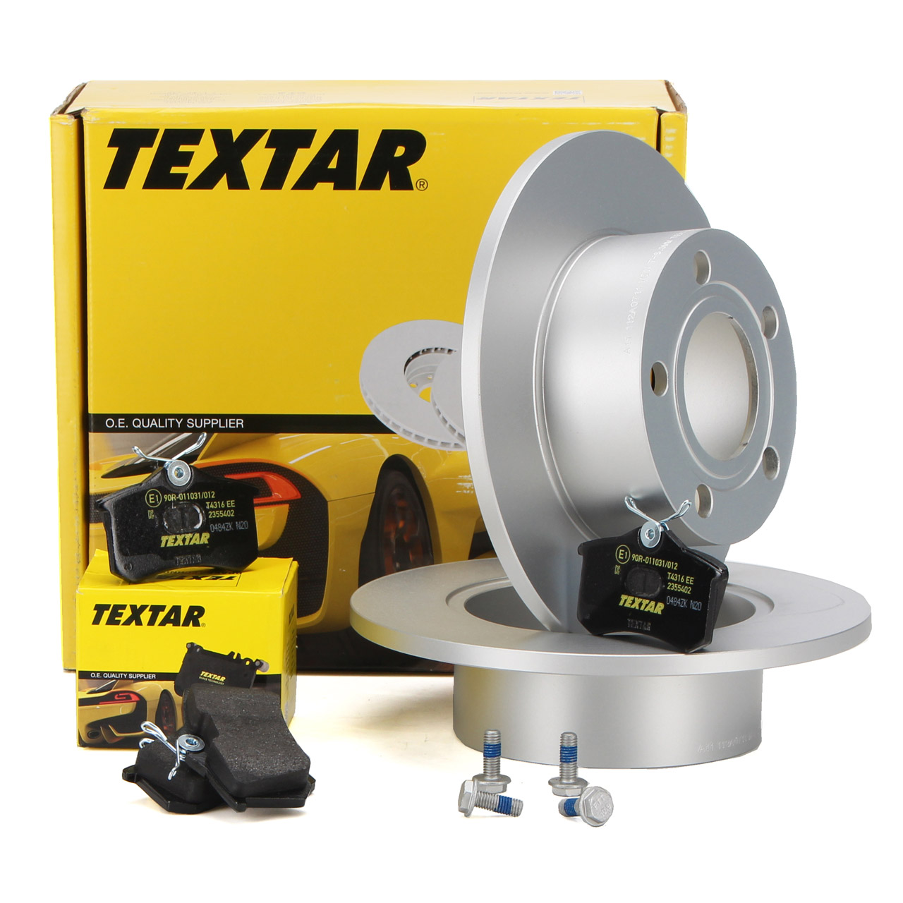 TEXTAR Bremsscheiben + Beläge für AUDI A6 C5 SKODA Superb 1 VW Passat B5 hinten