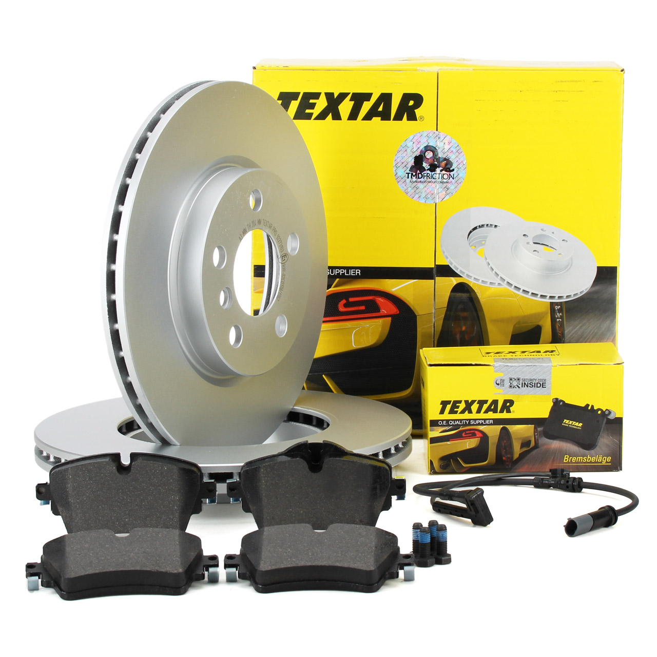 TEXTAR Bremsscheiben + Beläge + Warnkontaktsensor MINI F55 F56 F60 F57 vorne