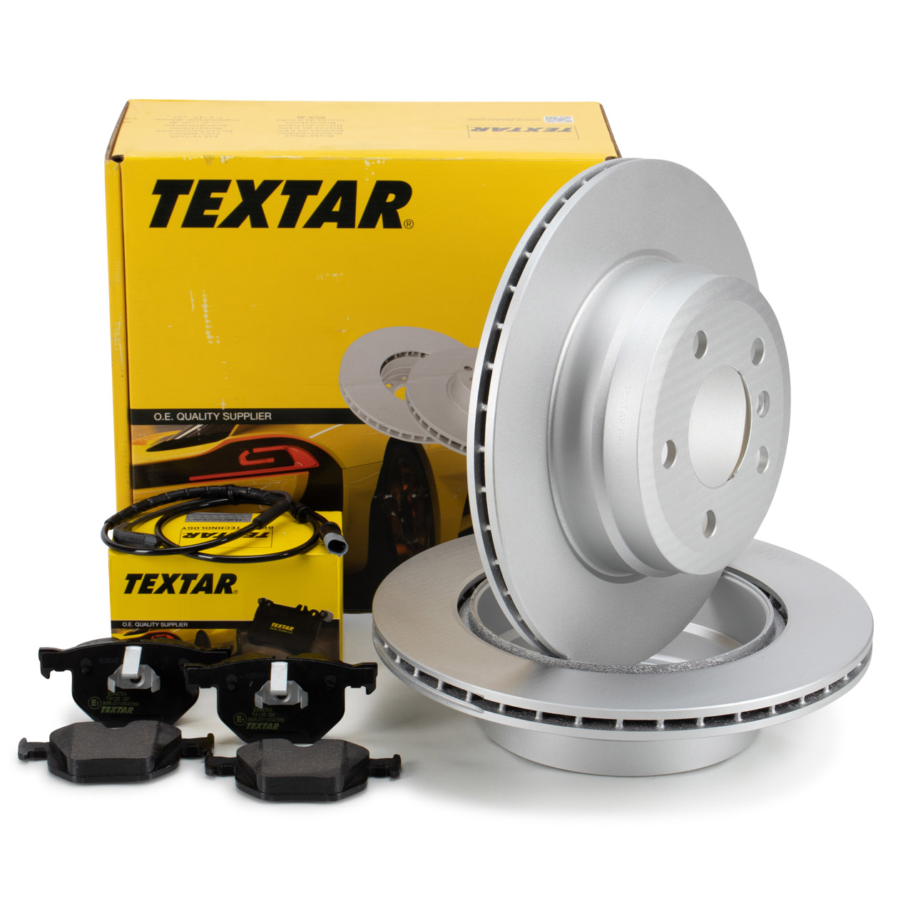TEXTAR Bremsscheiben + Bremsbeläge + Sensor BMW X5 E70 X6 E71 E72 bis 04.2010 hinten