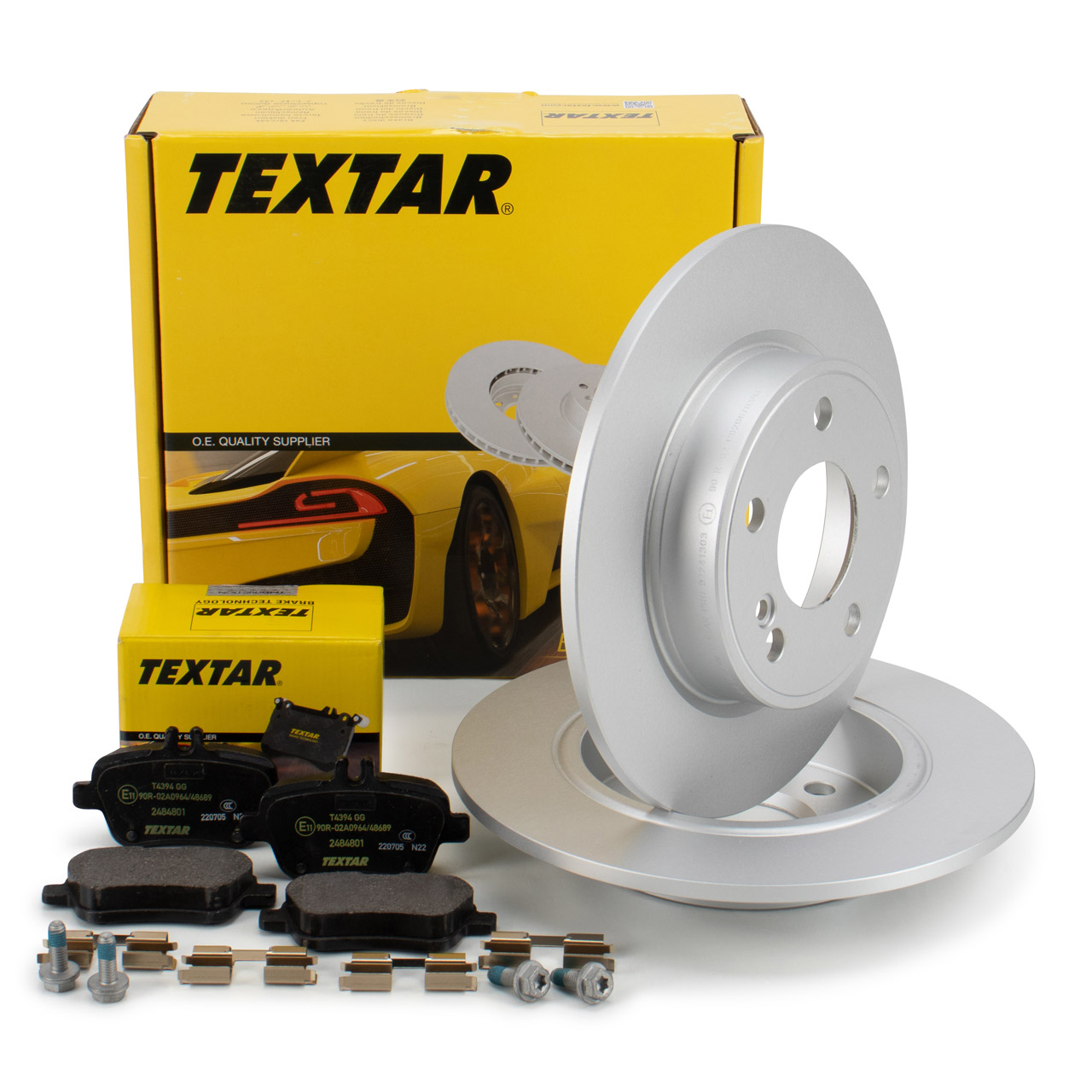 TEXTAR Bremsscheiben + Bremsbeläge für MERCEDES W176 W246 W242 C117 hinten