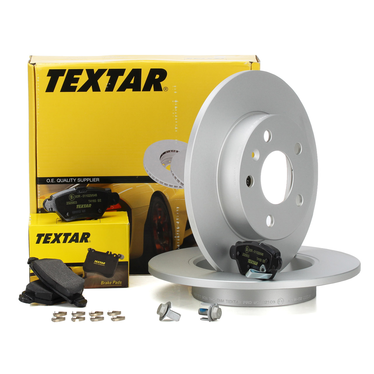 TEXTAR Bremsscheiben + Bremsbel&auml;ge f&uuml;r OPEL Astra G Zafira A 5-Loch hinten