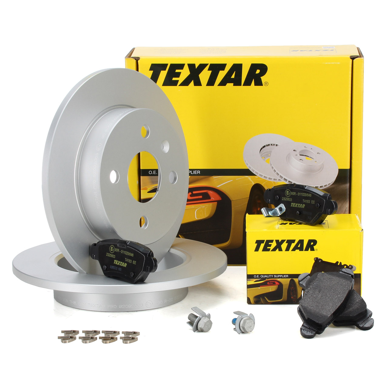 TEXTAR Bremsscheiben + Bremsbeläge OPEL Astra G 4-Loch hinten