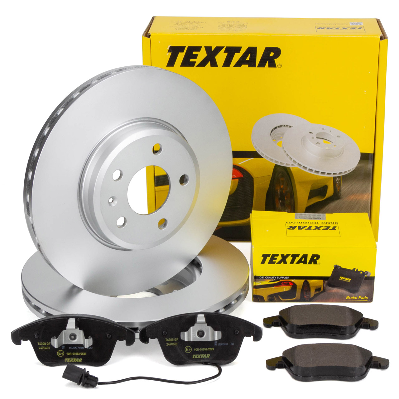 TEXTAR Bremsscheiben + Beläge + Wako AUDI A4 (B8) A5 (8T 8F) vorne