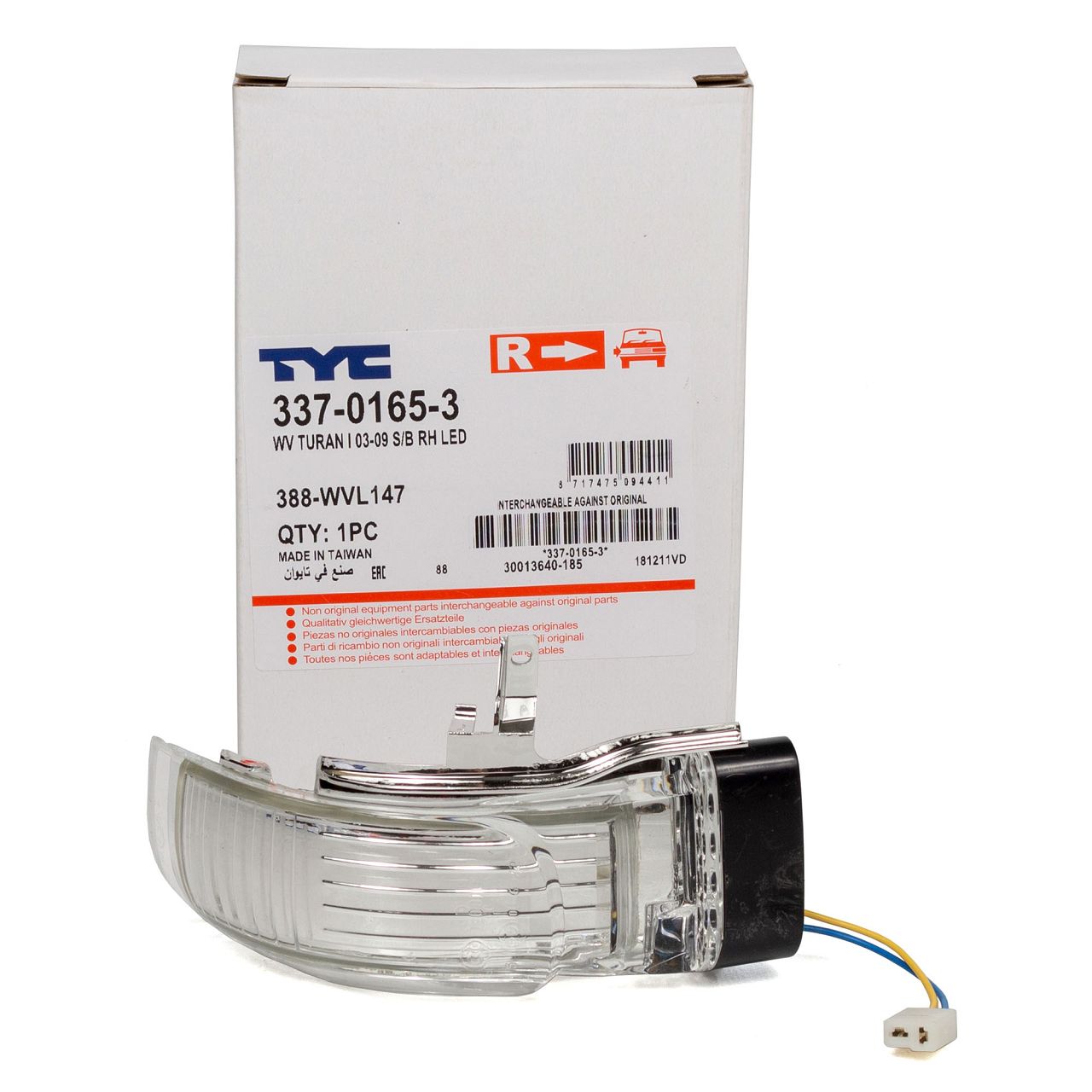TYC Blinkleuchte Blinker Au&szlig;enspiegel f&uuml;r VW Touran 1T1 1T2 bis 05.2009 rechts 1T0949102D