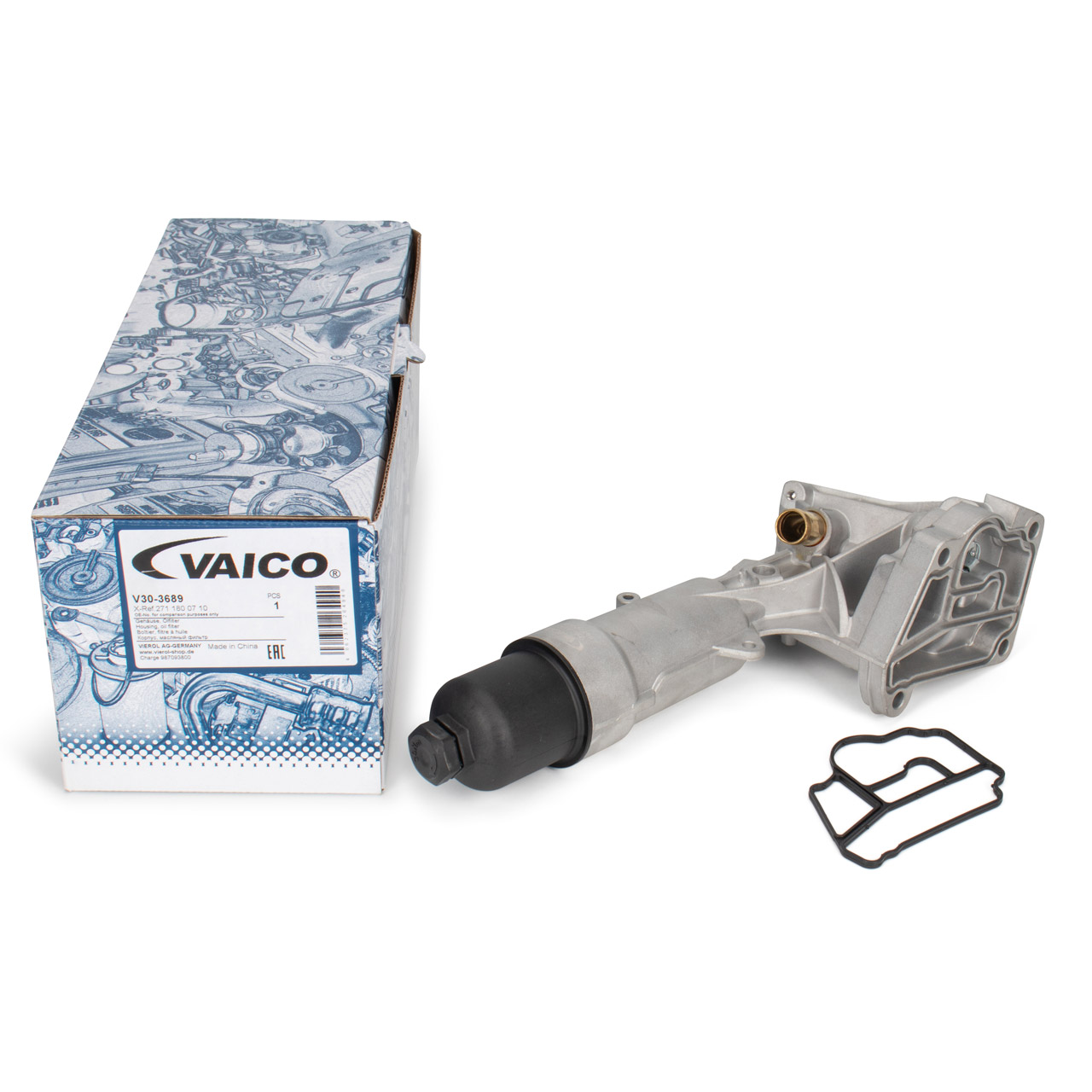 VAICO V30-3689 Ölfiltergehäuse + Dichtung MERCEDES W203 W204 W211 W212 SLK R171 M271