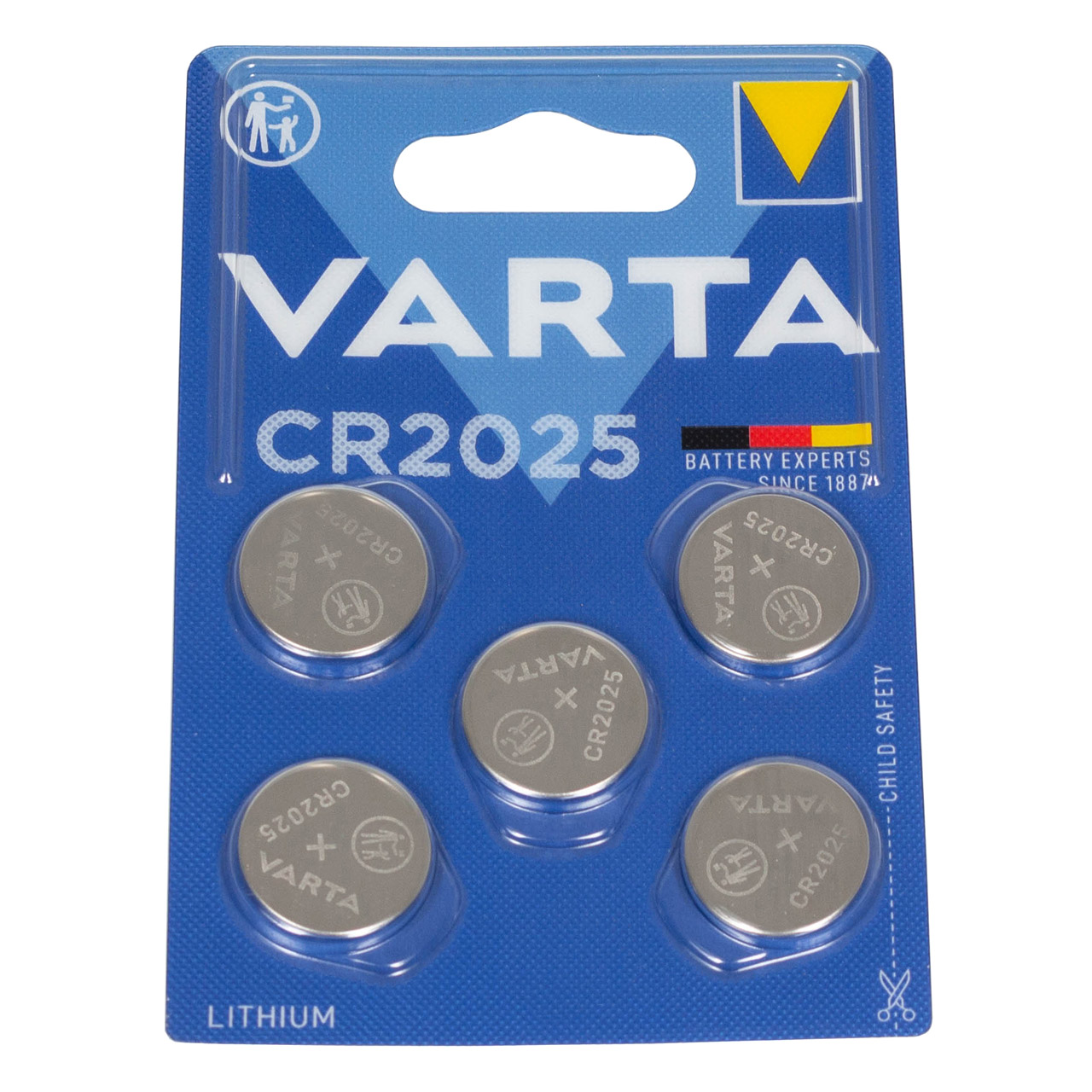 5x VARTA Lithium 3V CR2025 Knopfzelle Knopfbatterie Batterie (MHD 09.2033)