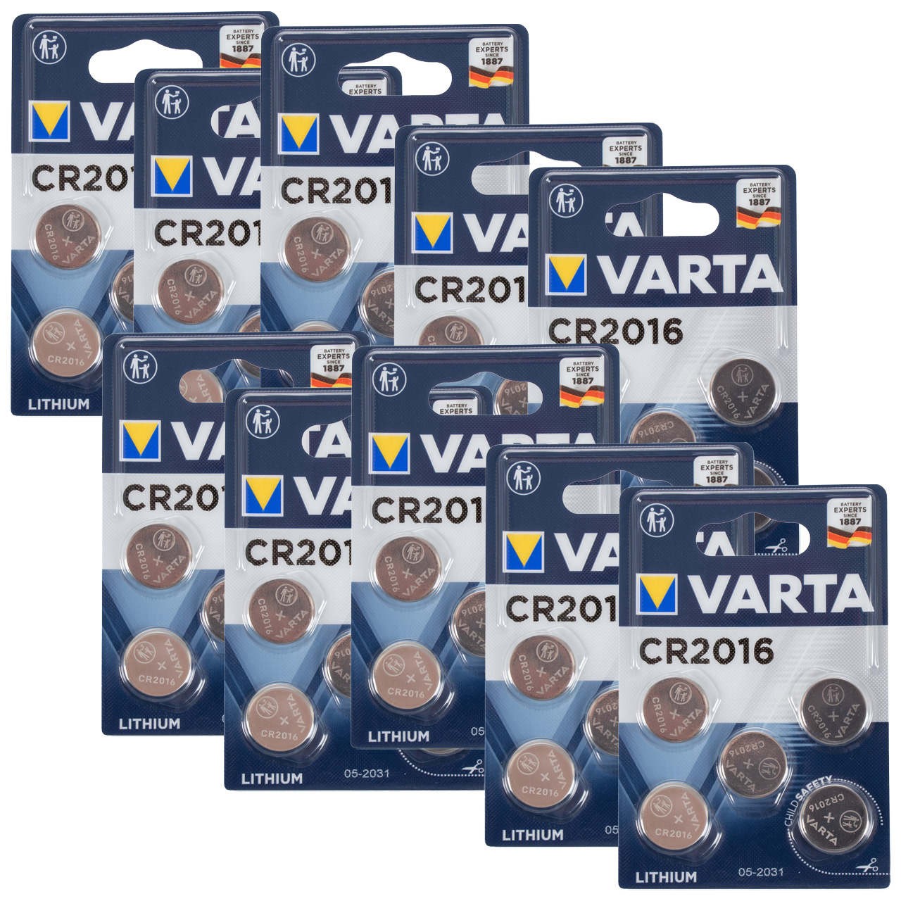 50x VARTA Lithium 3V CR2016 Knopfzelle Knopfbatterie Batterie (MHD 07.2031)