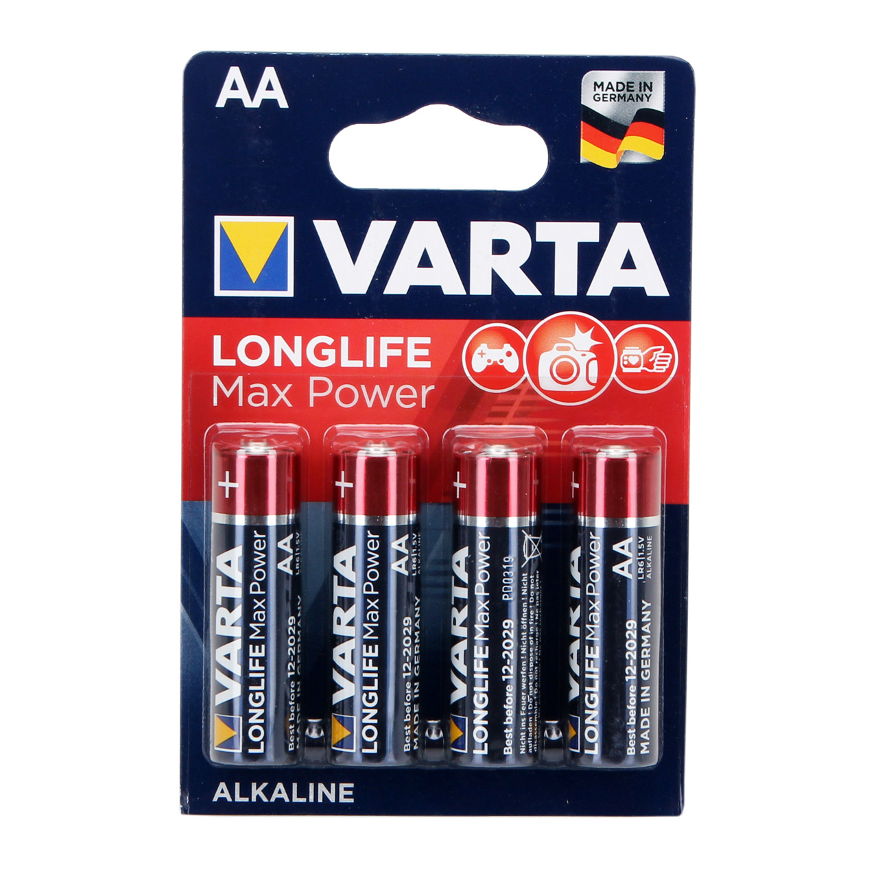 4x VARTA Batterie LONGLIFE MAX POWER Alkaline AA LR6 Mignon 1,5V