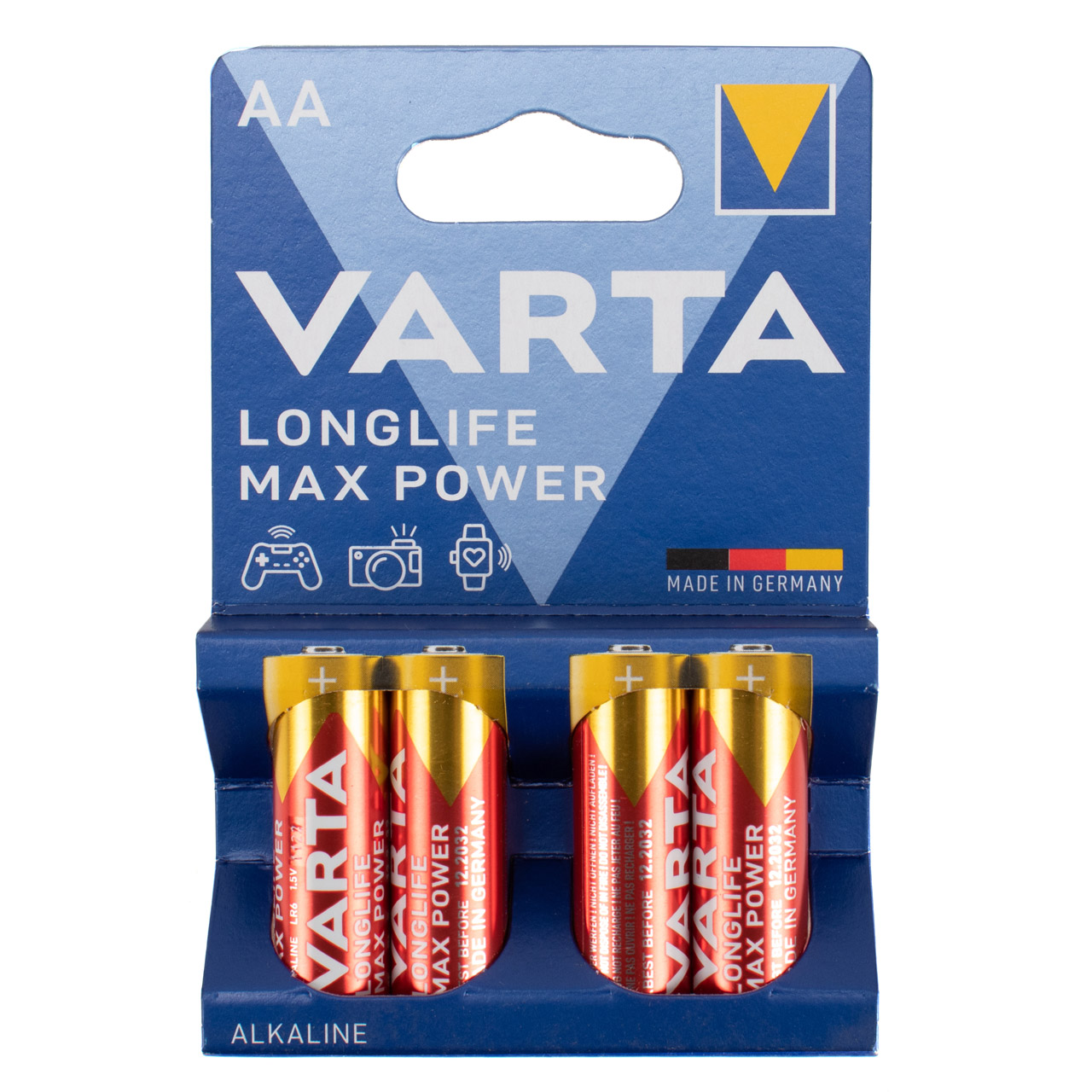 4x VARTA LONGLIFE MAX POWER ALKALINE Batterie AA MIGNON 4706 LR6 MN1500 1,5V