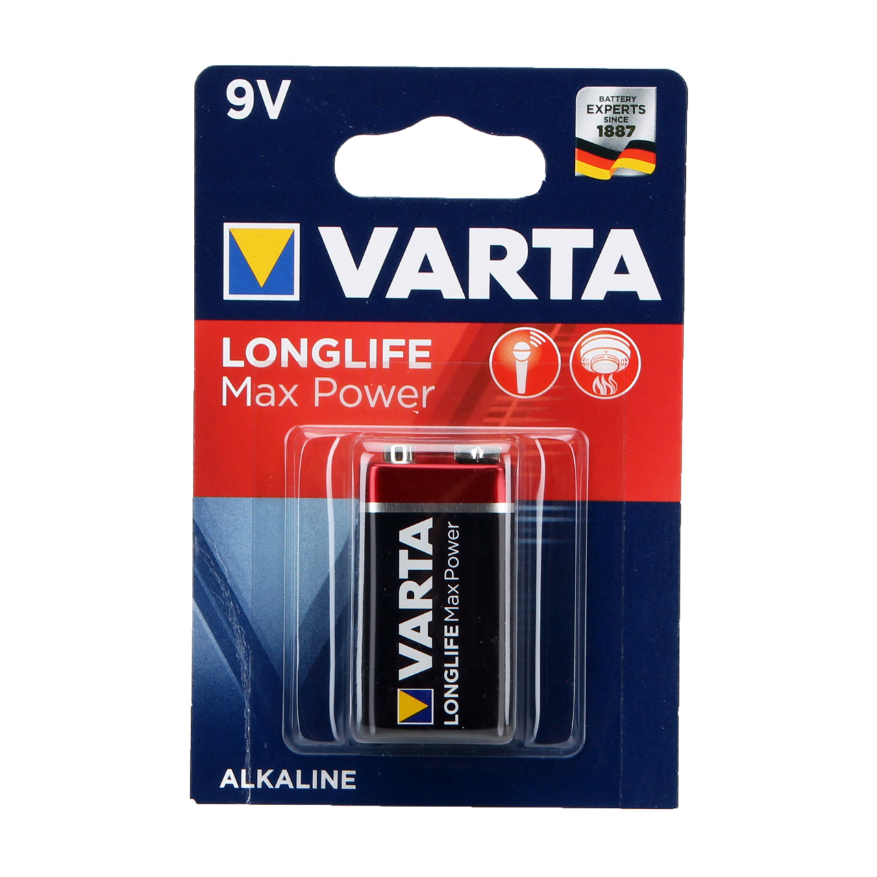 VARTA LONGLIFE MAX POWER ALKALINE Batterie 9V E-BLOCK 4722 6LR61 MN1604