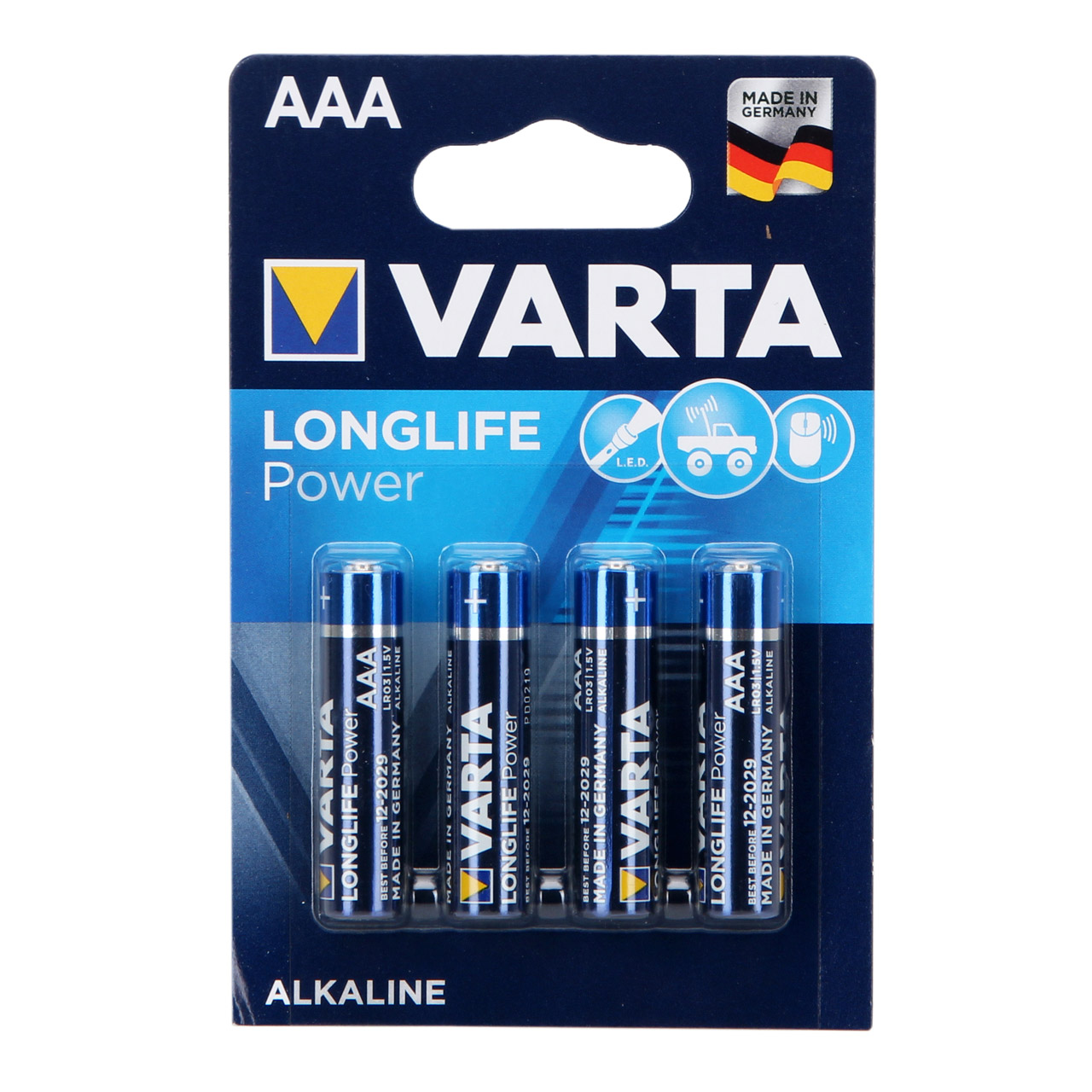 4x VARTA Batterie LONGLIFE POWER Alkaline AAA LR03 Micro 1,5V