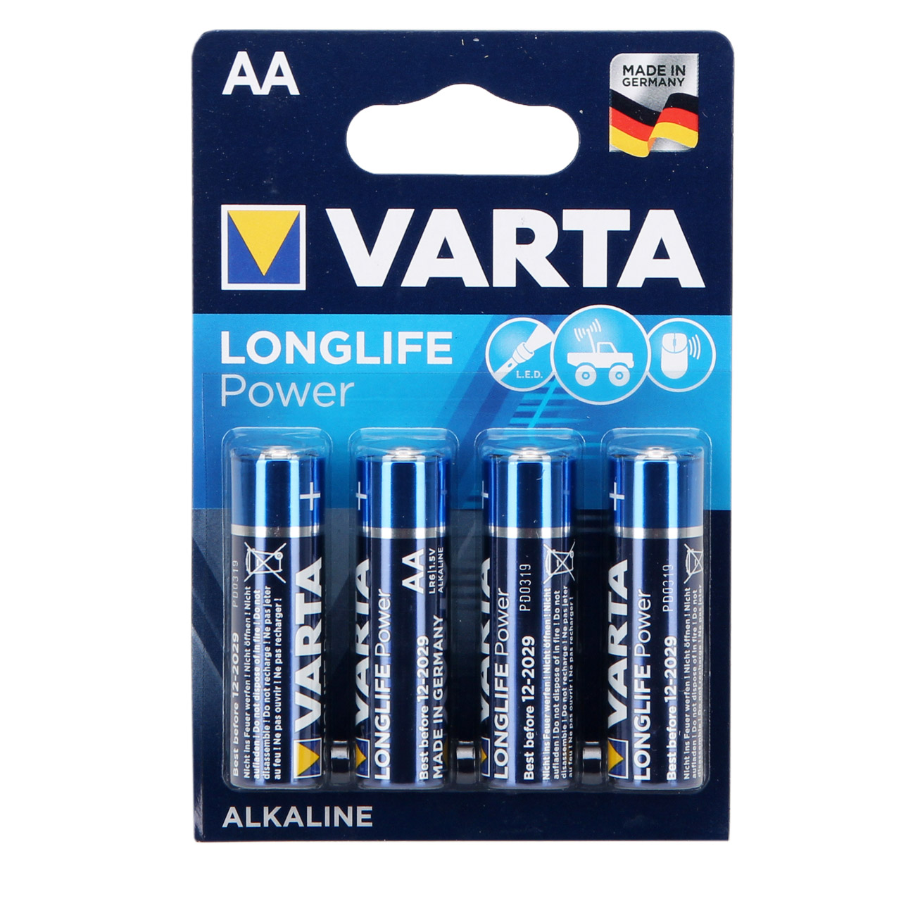 4x VARTA Batterie LONGLIFE POWER Alkaline AA LR6 Mignon 1,5V