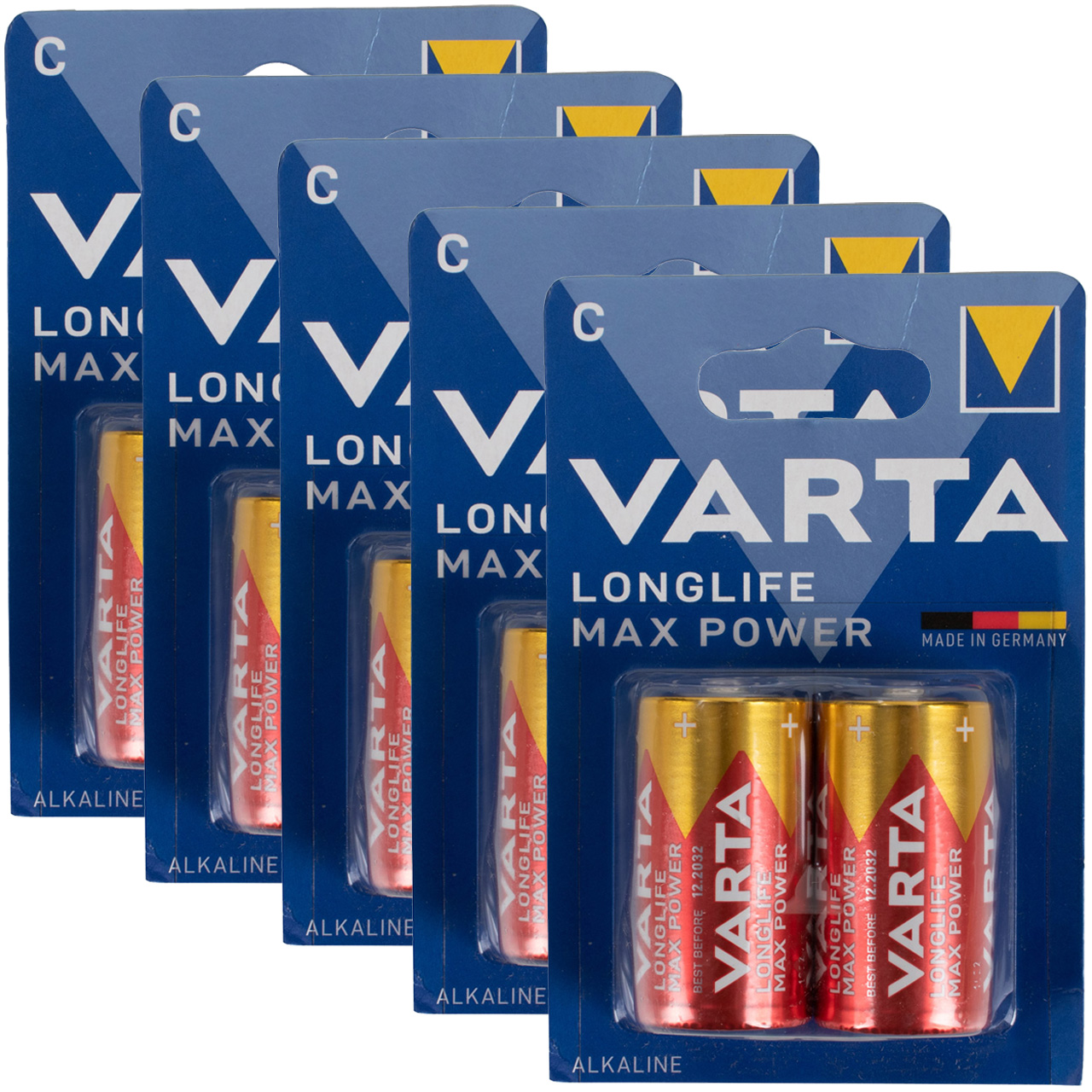 10x VARTA LONGLIFE MAX POWER ALKALINE Batterie C BABY 4714 LR14 MN1400 1,5V