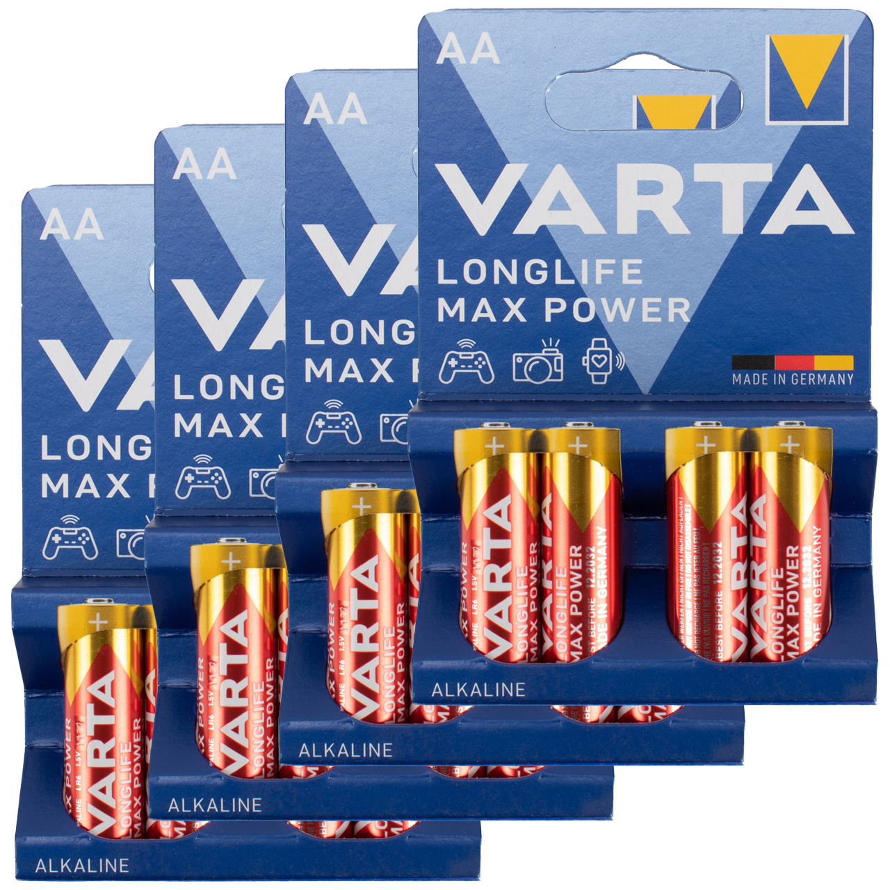 16x VARTA LONGLIFE MAX POWER ALKALINE Batterie AA MIGNON 4706 LR6 MN1500 1,5V