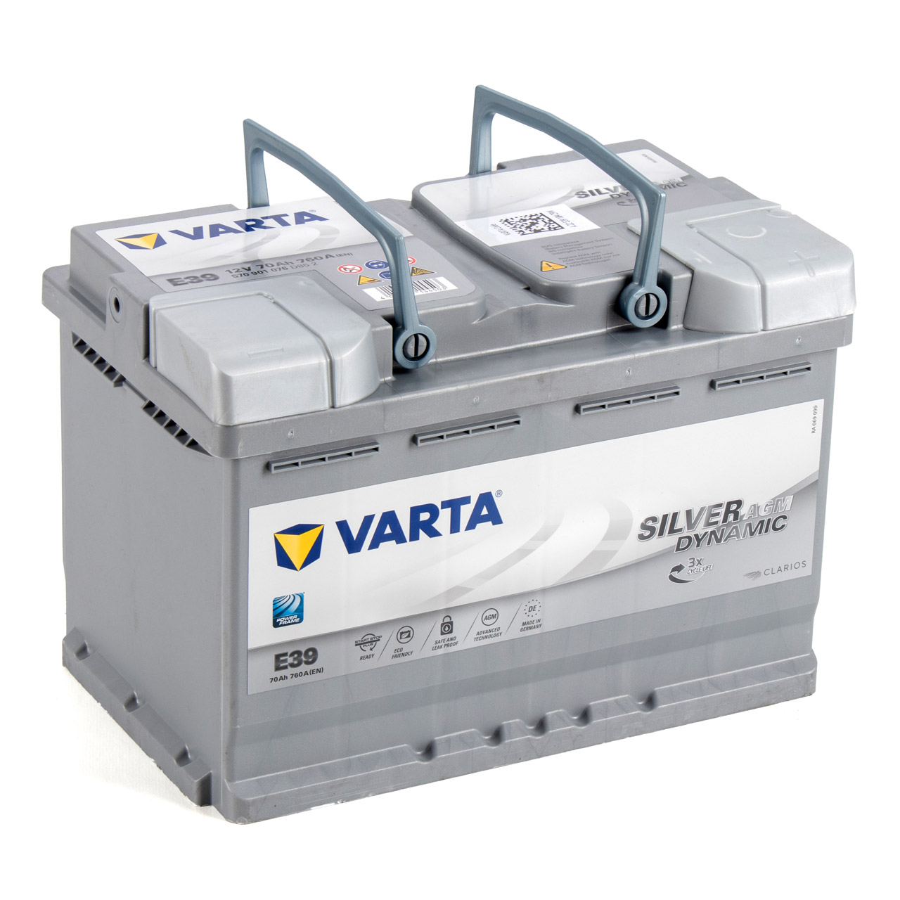 VARTA E39 SILVER dynamic AGM Autobatterie Starterbatterie 12V 70Ah EN760A