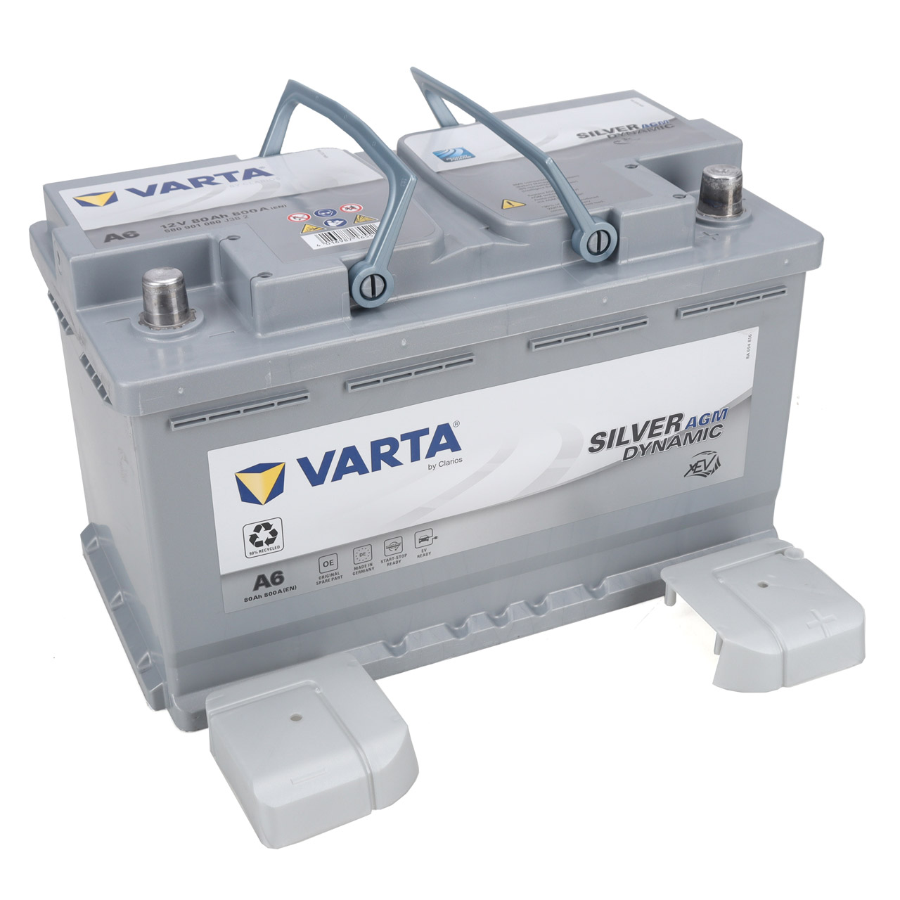 Varta 580901080D852 Silver Dynamic AGM Autobatterien, für PKW, 12 V, 80 Ah,  800 A (EN) : : Automotive