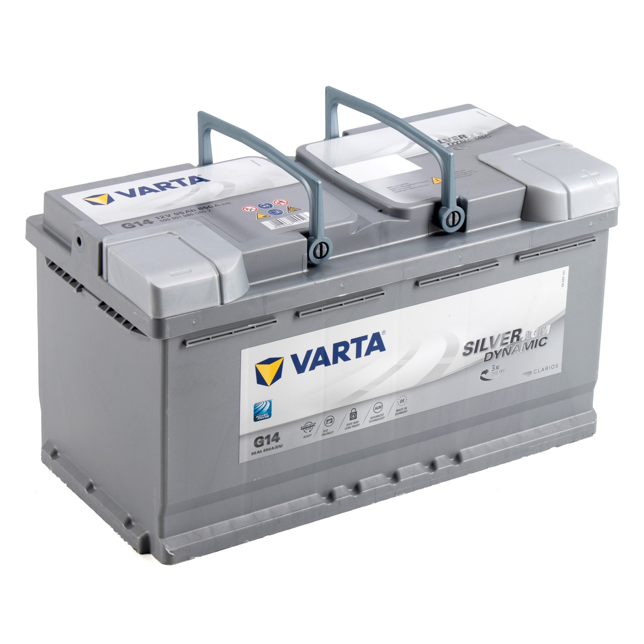 VARTA G14 SILVER dynamic AGM Autobatterie Starterbatterie 12V 95Ah EN850A 