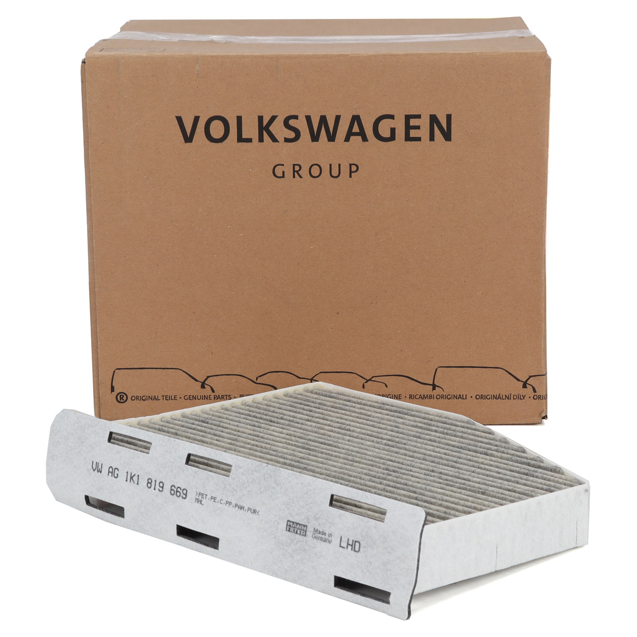 ORIGINAL VW Innenraumfilter Allergen- Geruchsfitler Golf 5 6 Passat B6 B7 A3 8P 1K1819669