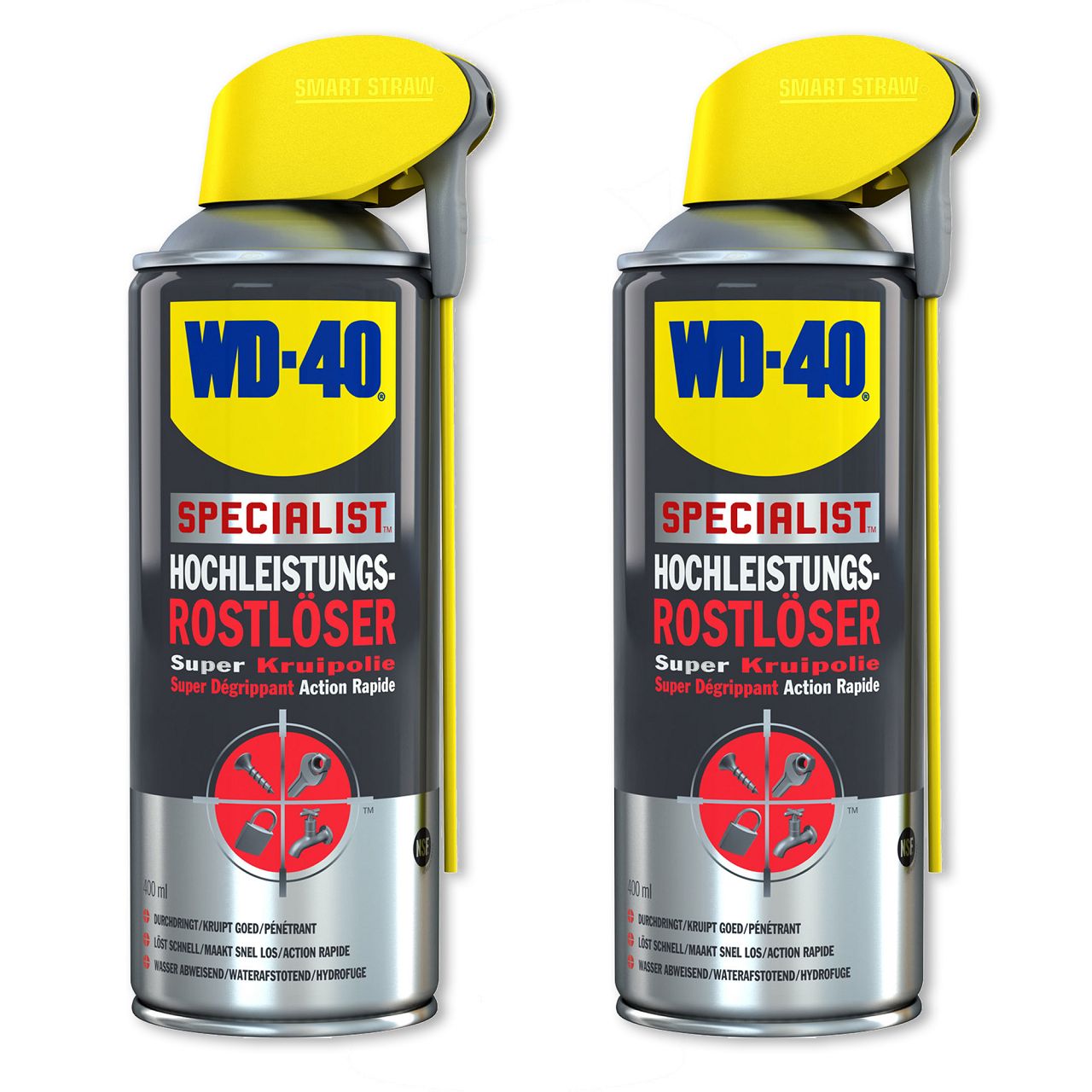 WD-40 SPECIALIST 49348 Rostlöser Hochleistungsrostlöser für SMART STRAW 2x 400ml