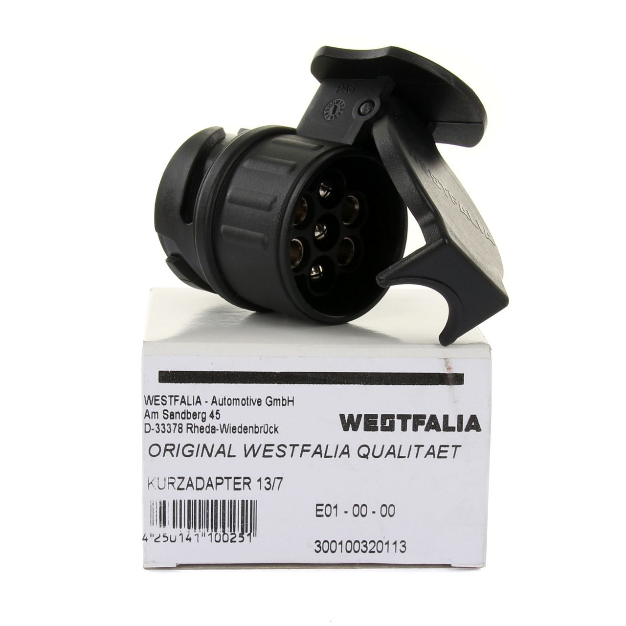 WESTFALIA Adapter Kurzadapter Stecker Steckdose Anhängerkupplung 13 auf 7-polig