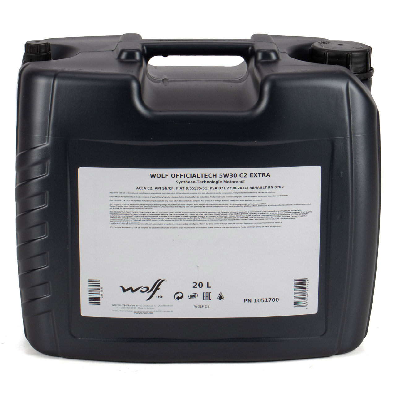 20L 20 Liter WOLF OFFICIALTECH 5W30 C2 EXTRA Motoröl Öl PSA B71  