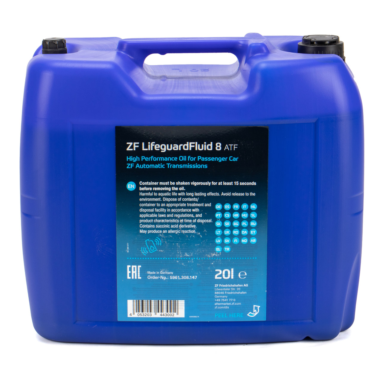 20L 20 Liter ZF PARTS Getriebeöl Automatikgetriebeöl LifeGuard 