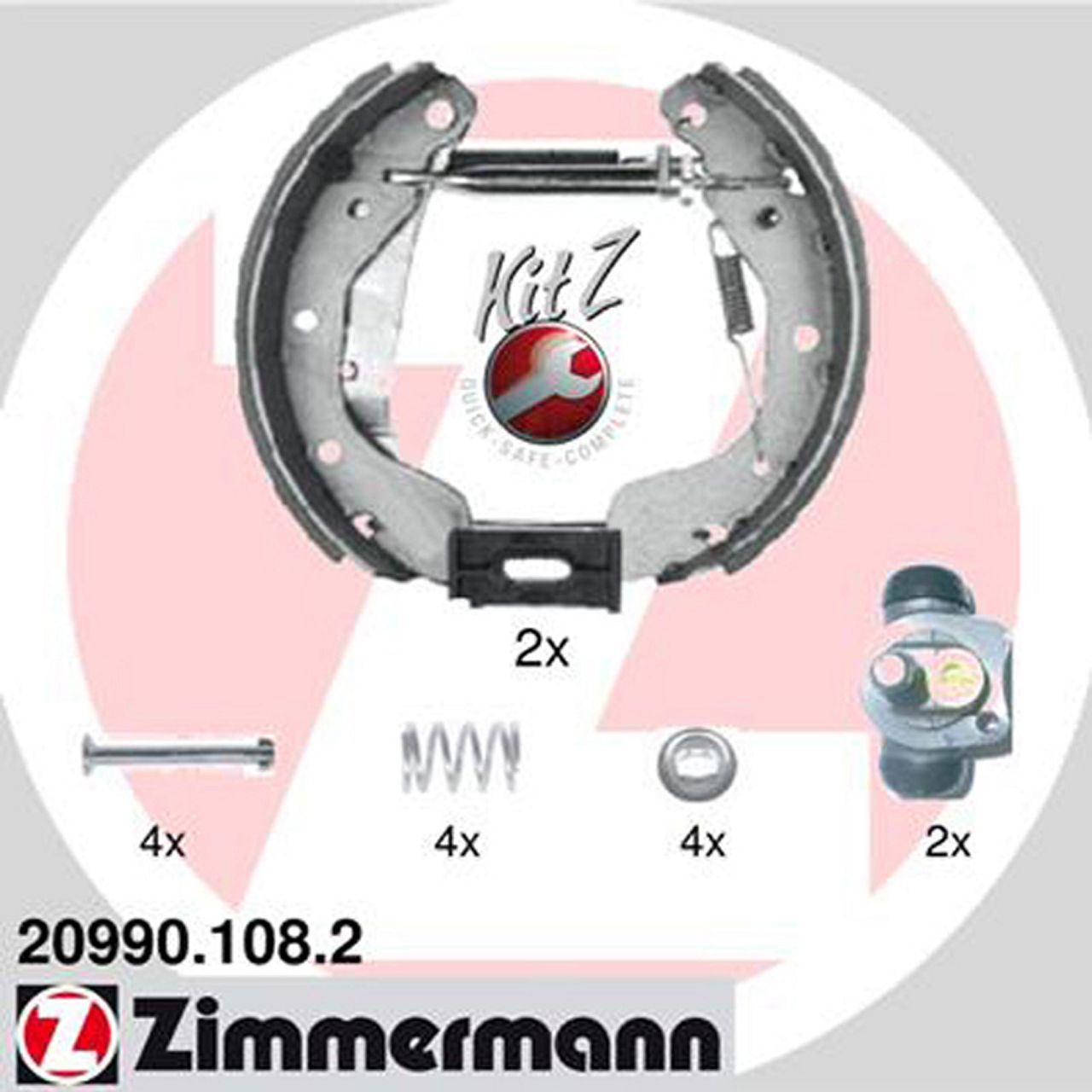 ZIMMERMANN Bremsbacken + Radbremszylinder Satz OPEL Astra F bis Fgst. R2500000